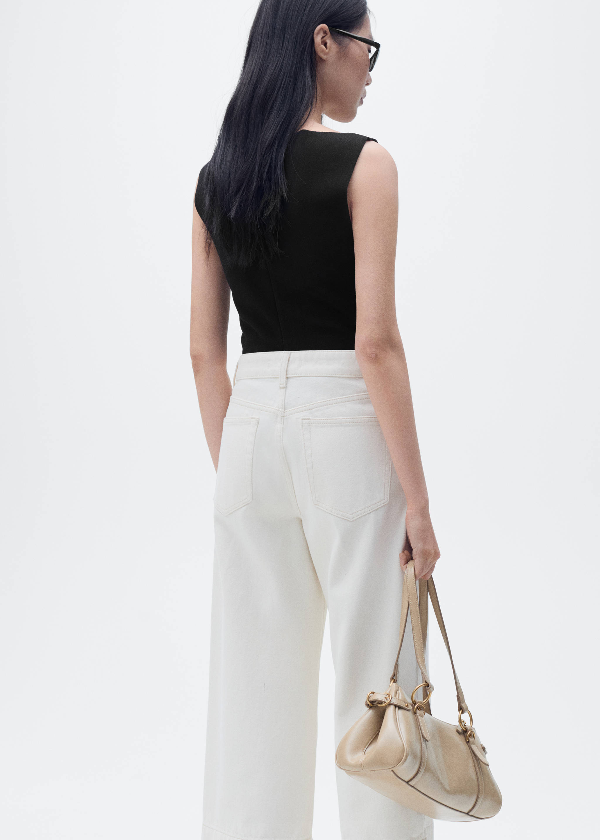 Boat-neck knitted top - Reverse of the article