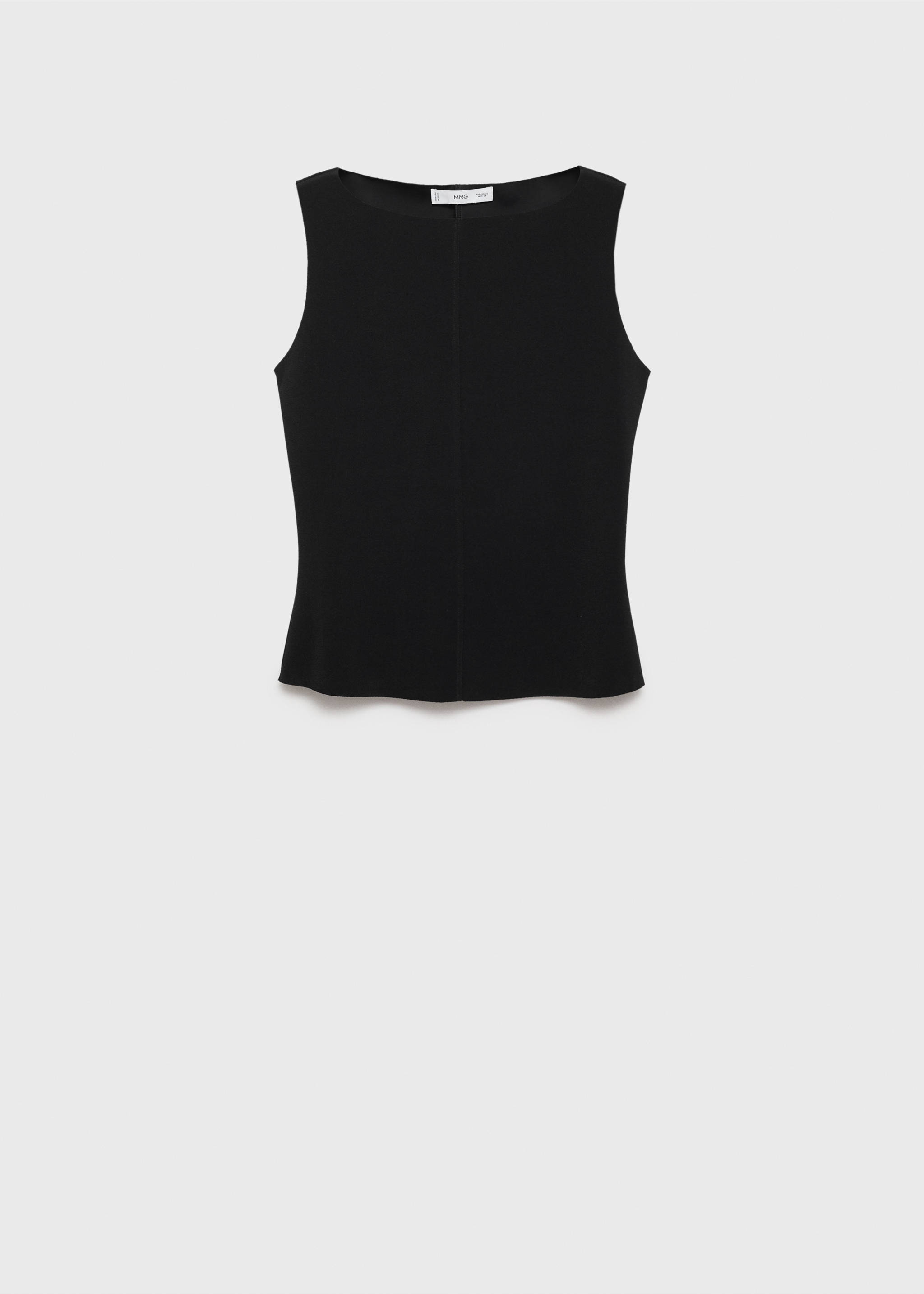 Stickad topp med båtringning - Artikel utan modell, Svart. Ref: 87067180-00.