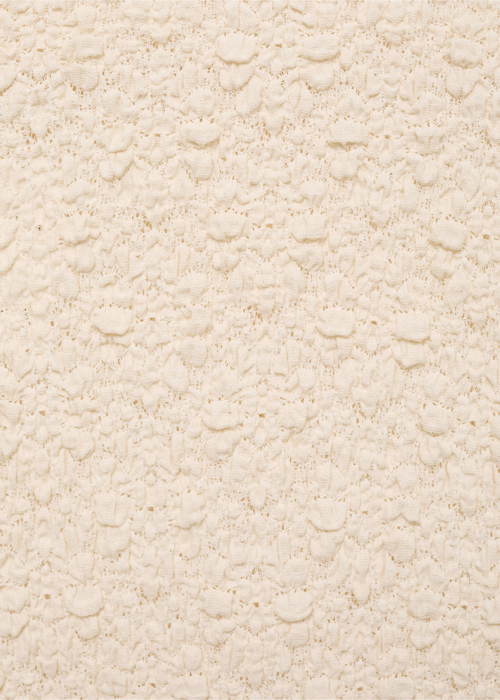 Textured fitted skirt - Details of the article 8, Ecru. Ref: 87067181-00.