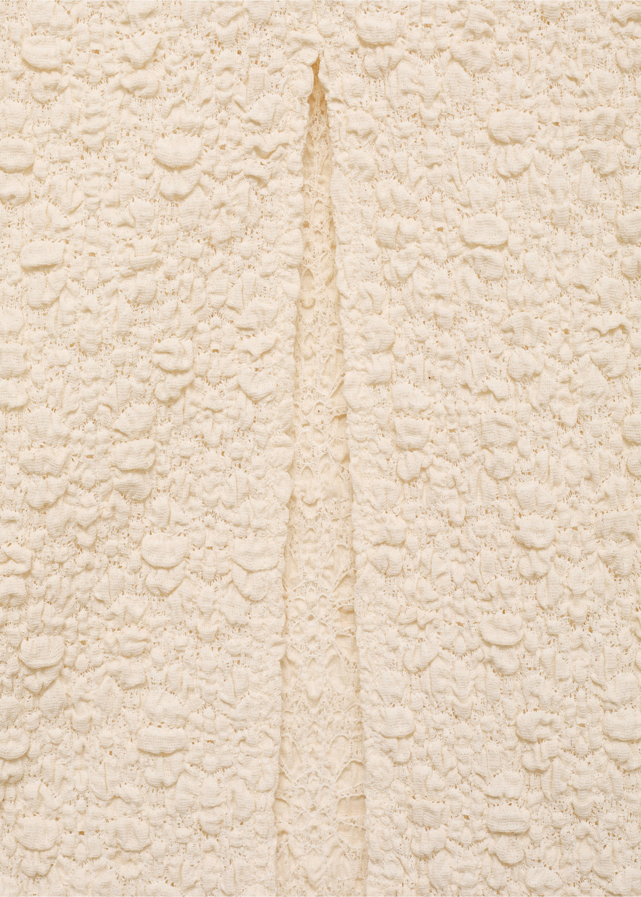 Textured fitted skirt - Details of the article 0, Ecru. Ref: 87067181-00.