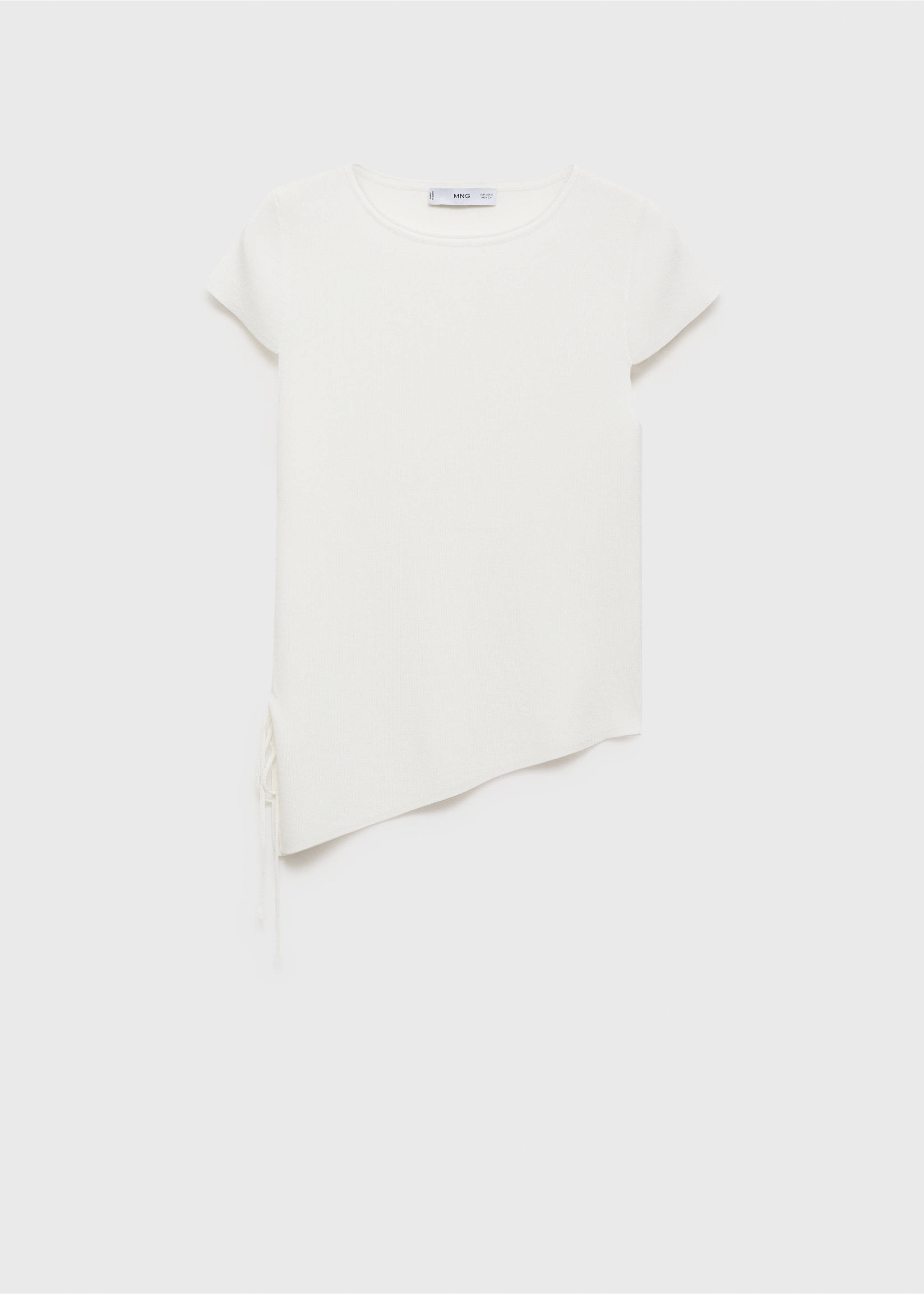 Asymmetrical low knit jersey - Article without model, Ecru. Ref: 87067182-00.