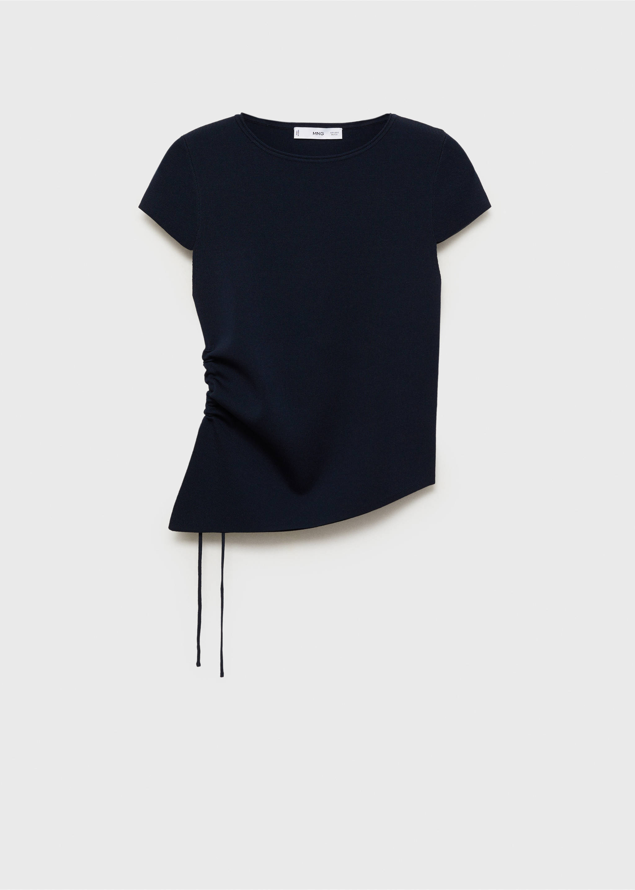 Strickpullover mit asymmetrischem Saum - Artikel ohne Model, Marineblau. Ref: 87067182-00.