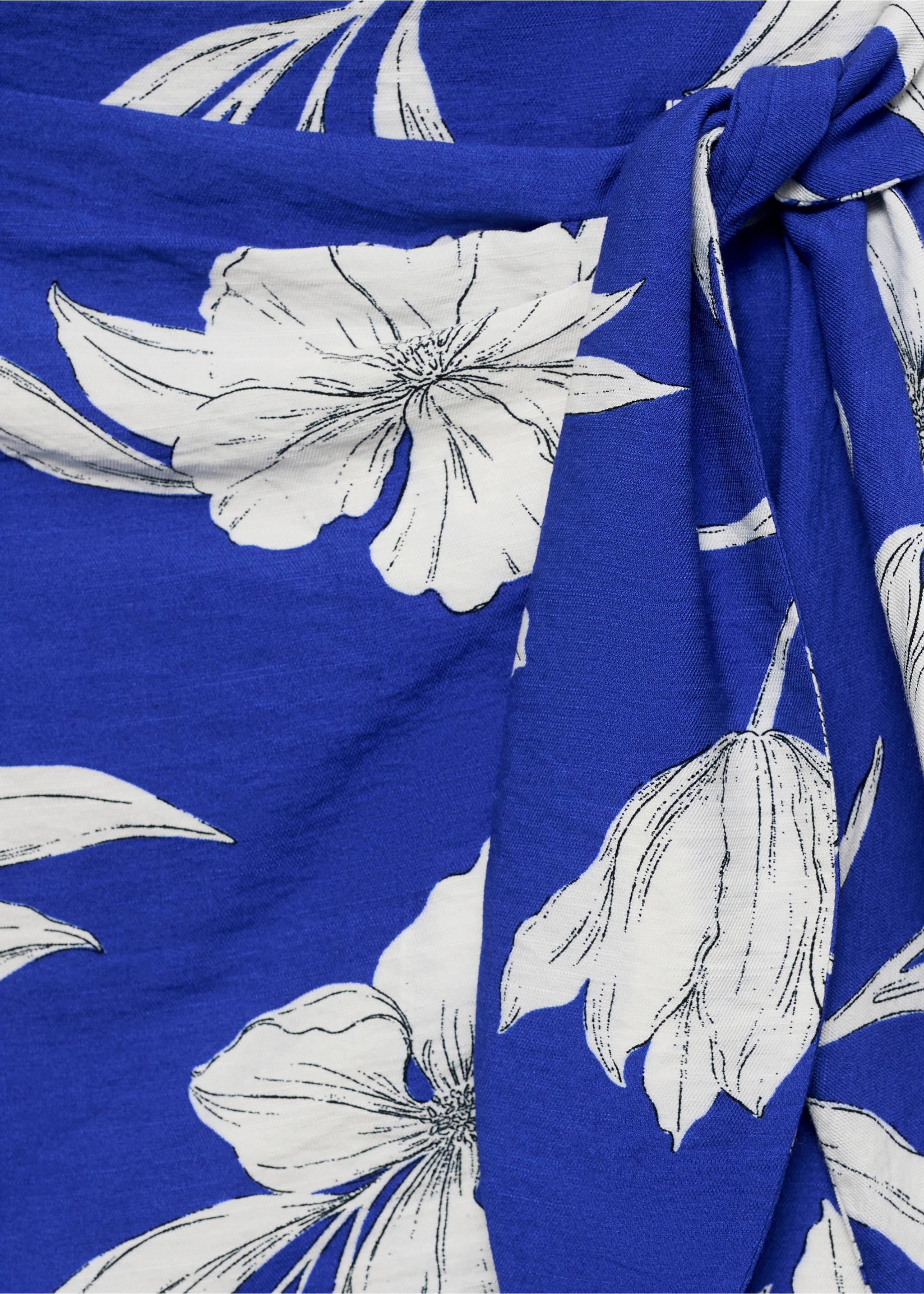 Floral sarong skirt - Details of the article 0, Blue. Ref: 87067186-00.
