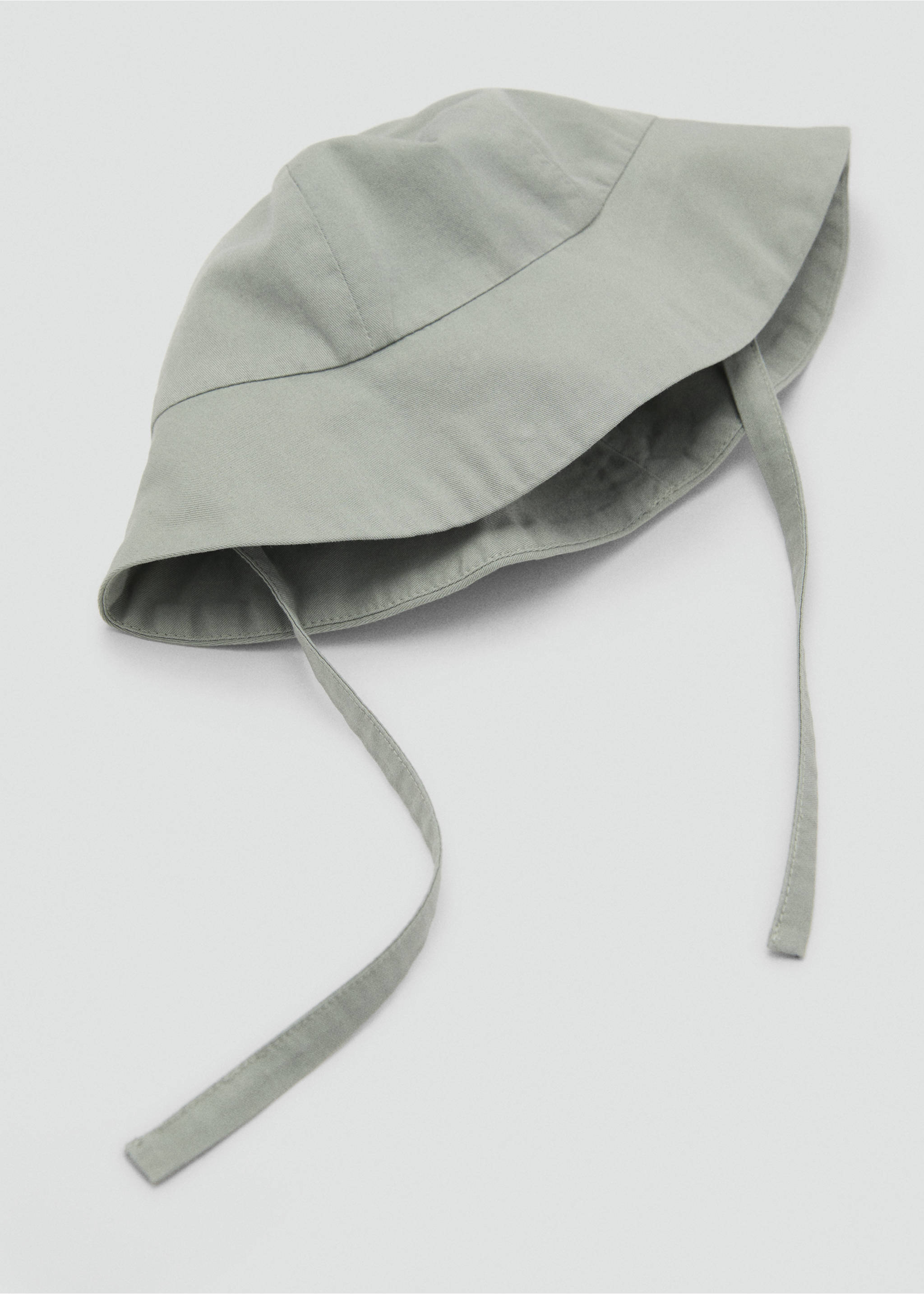 Cotton hat with ruffles - Details of the article 2, Green. Ref: 87067189-00.