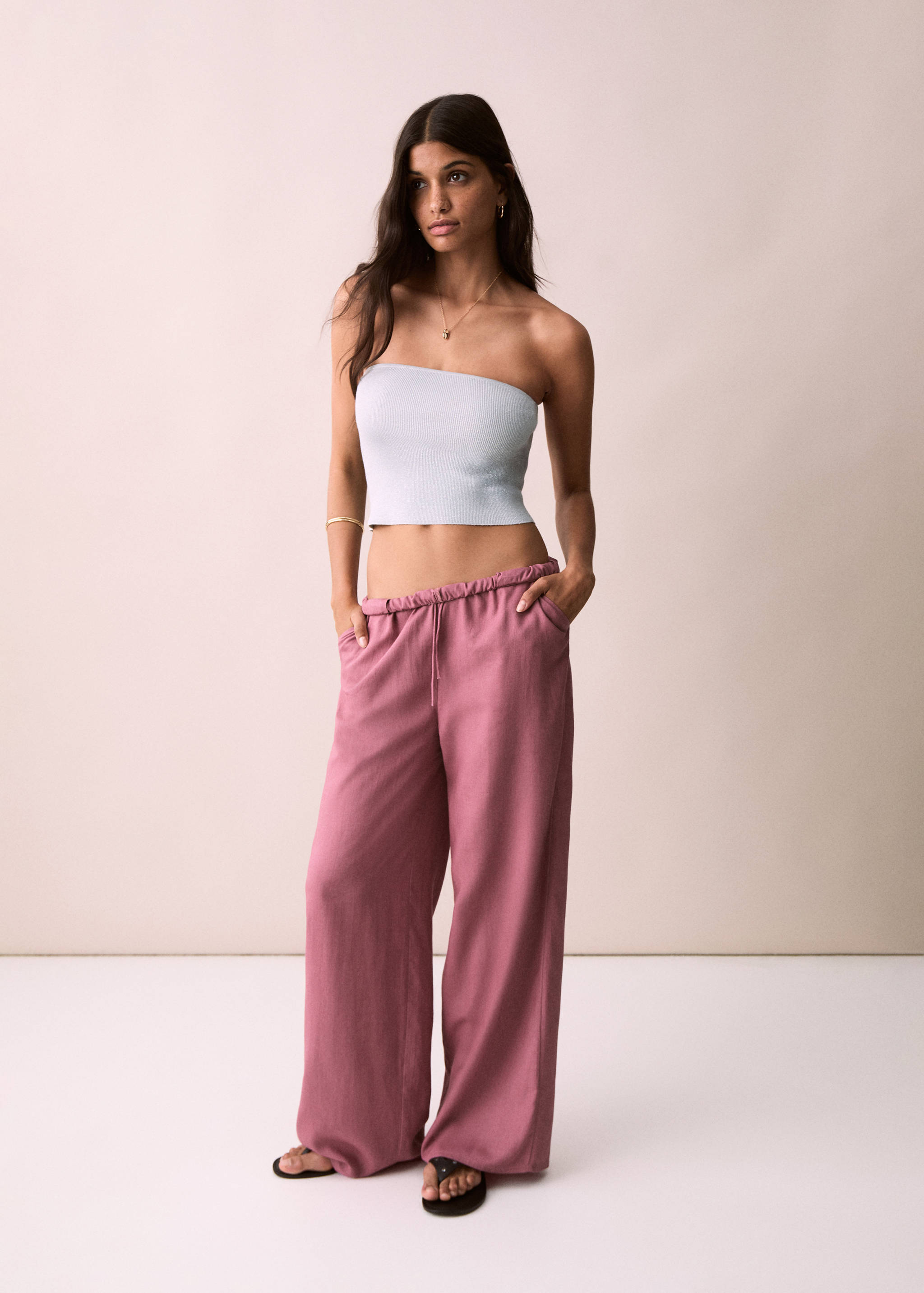 Pantalons rectes lli - Pla general