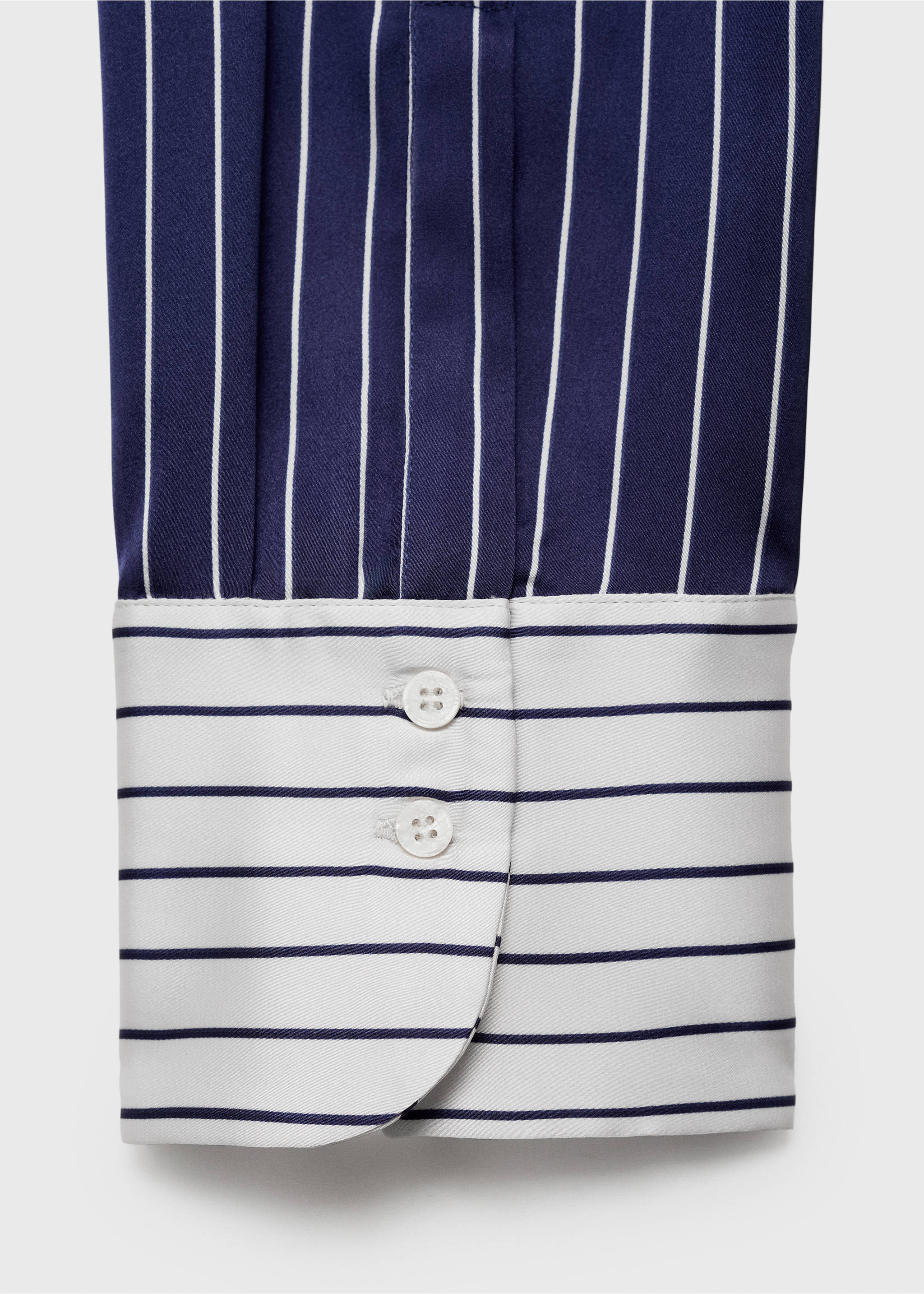 Chemise satinée rayures combinées - Détail de l'article 0, Bleu. Ref: 87067193-00.