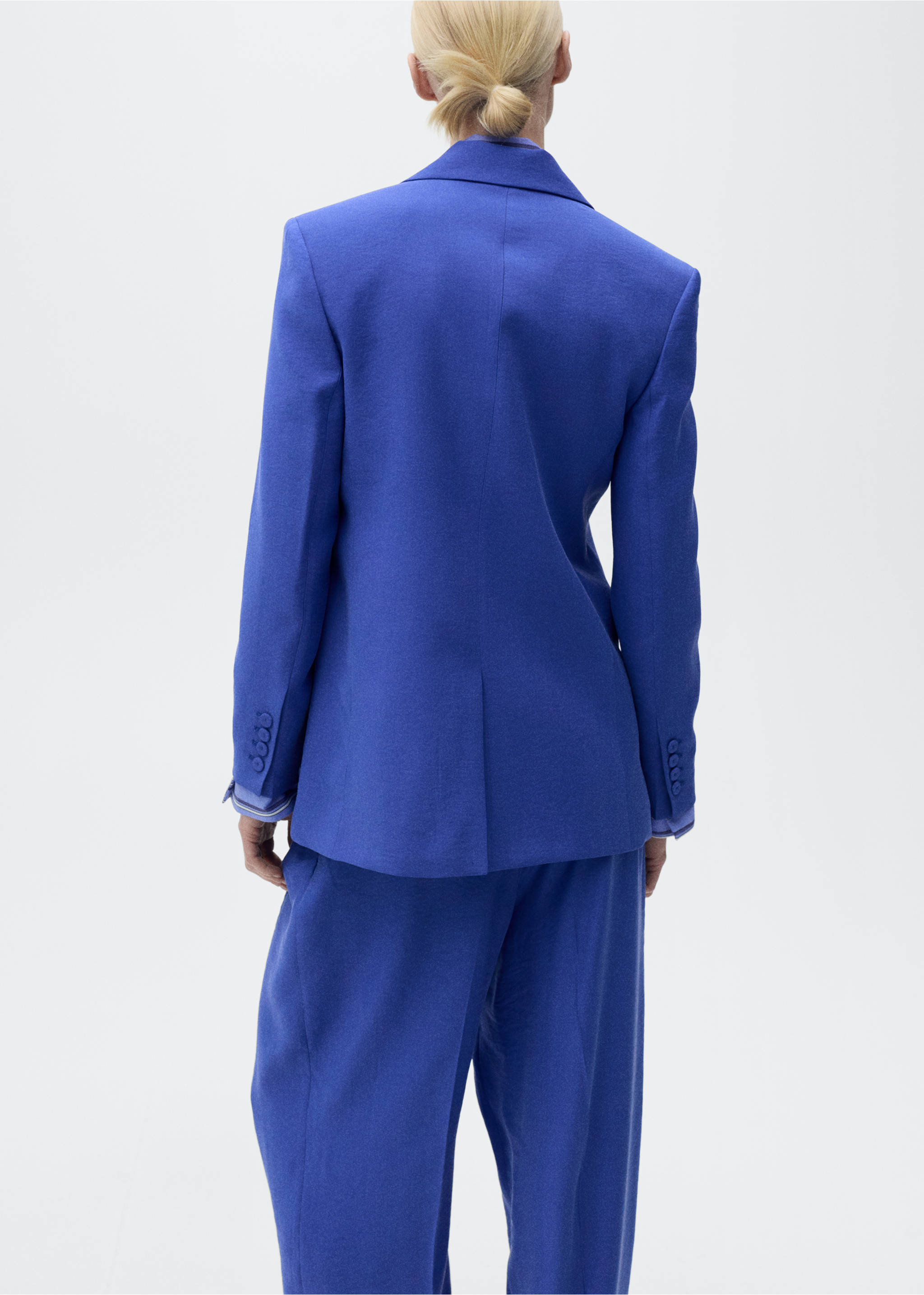 Structured suit blazer - Reverse of the article, Blue. Ref: 87067194-00.