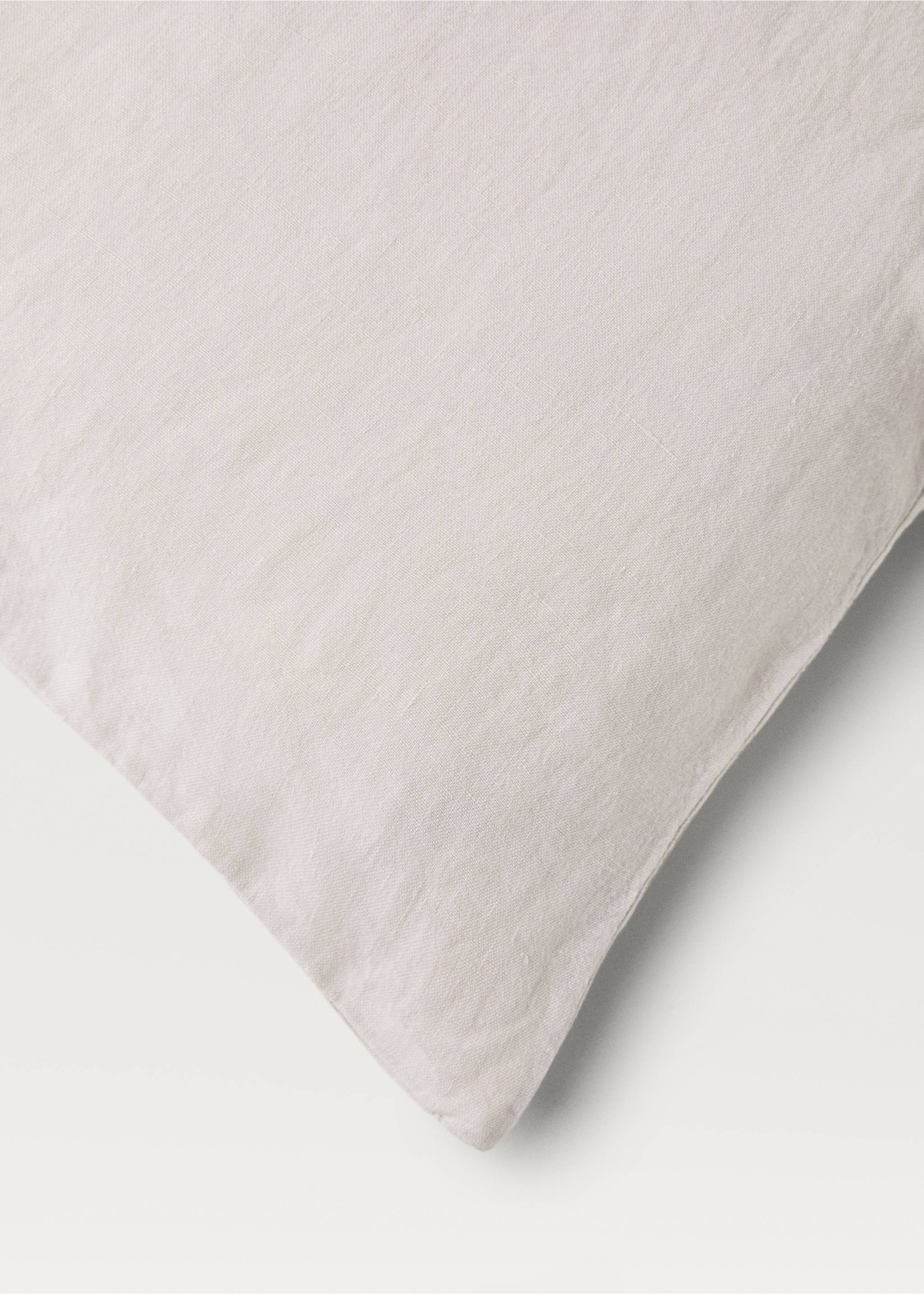Washed linen duvet cover for 150/160 cm bed - Details of the article 3, Beige. Ref: 87067195-00.