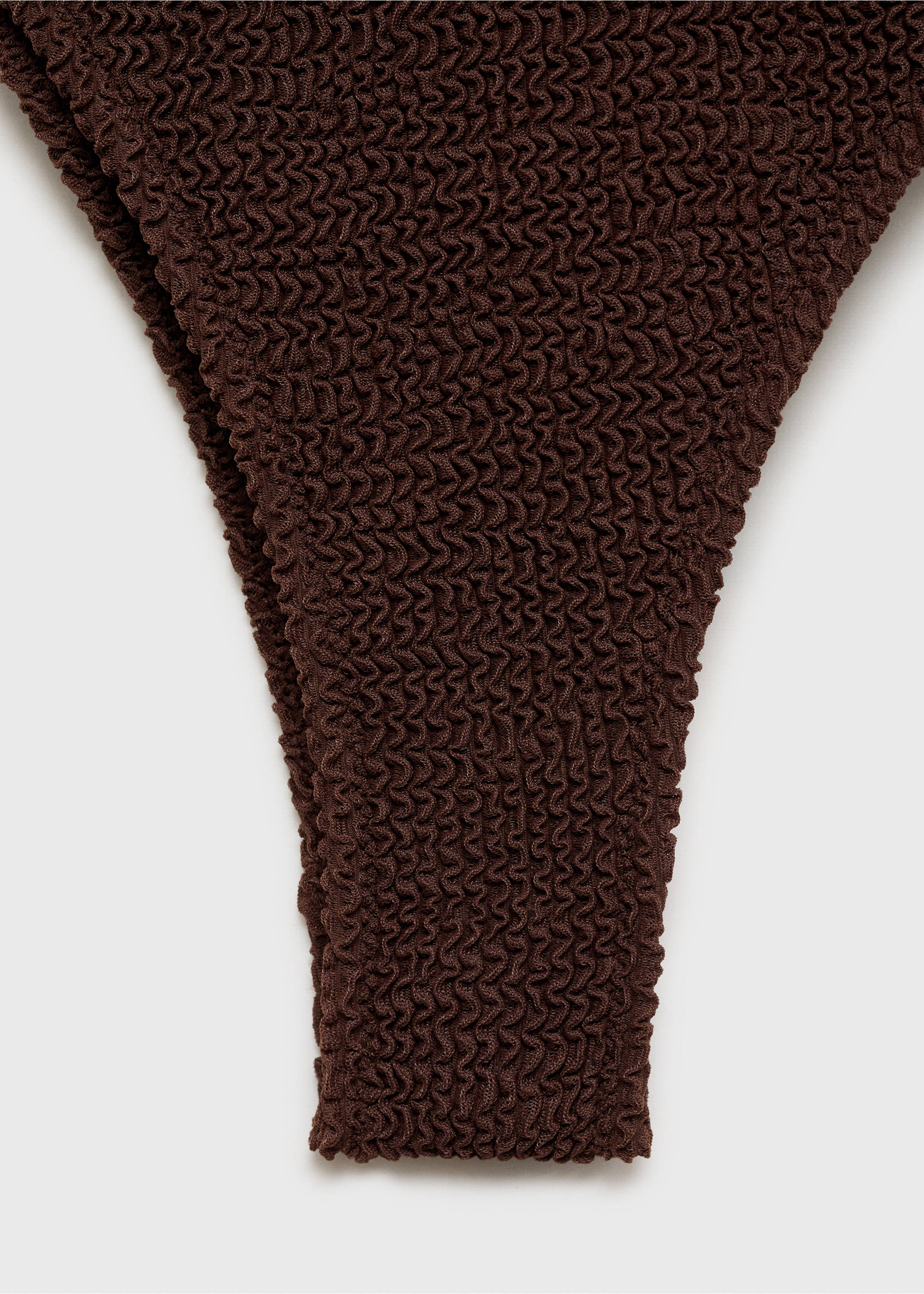 Kostium kąpielowy na ramiączkach z fakturą - Szczegóły artykułu 0, Czekoladowy. Ref: 87067676-00.