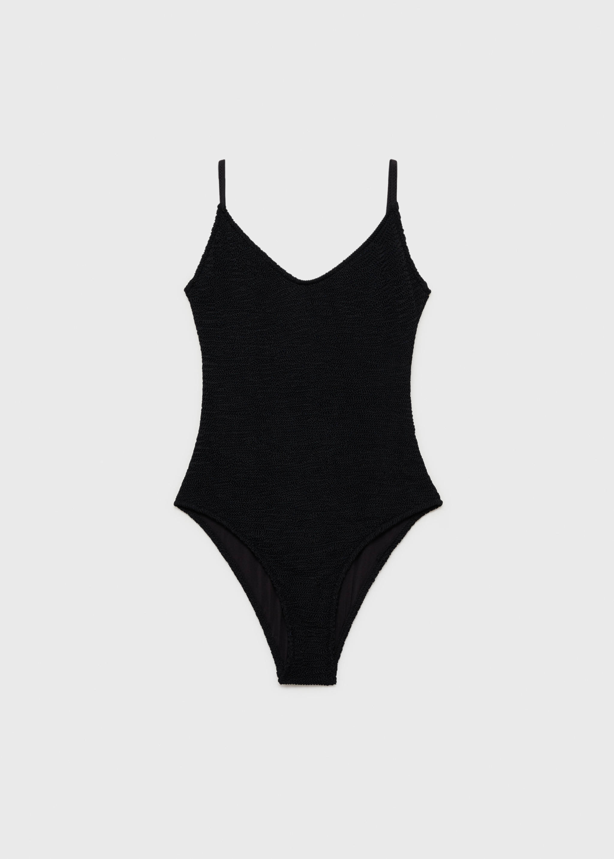 Baddräkt med texturerade axelband - Artikel utan modell