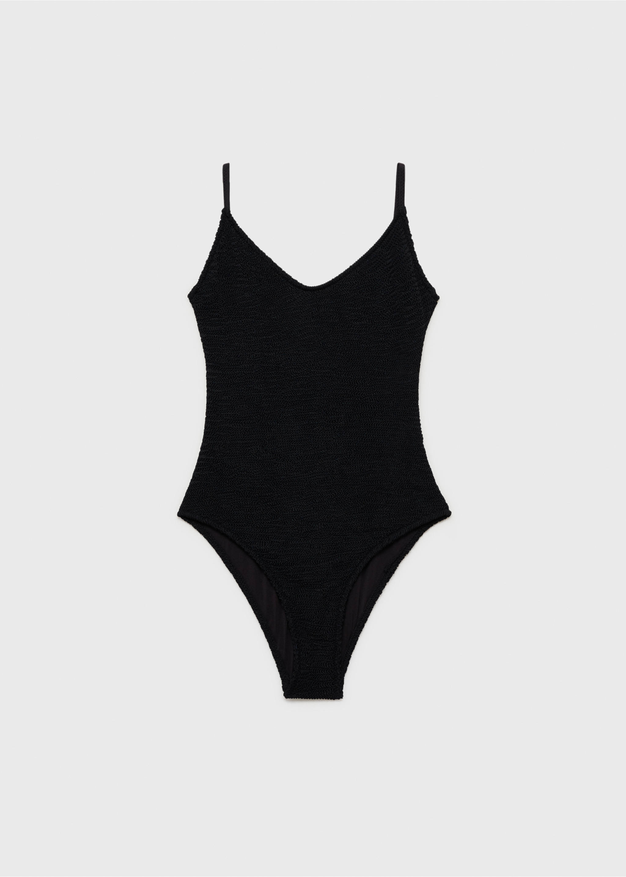 Maillot de bain à bretelles texturé - Article sans modèle, Noir. Ref: 87067676-00.
