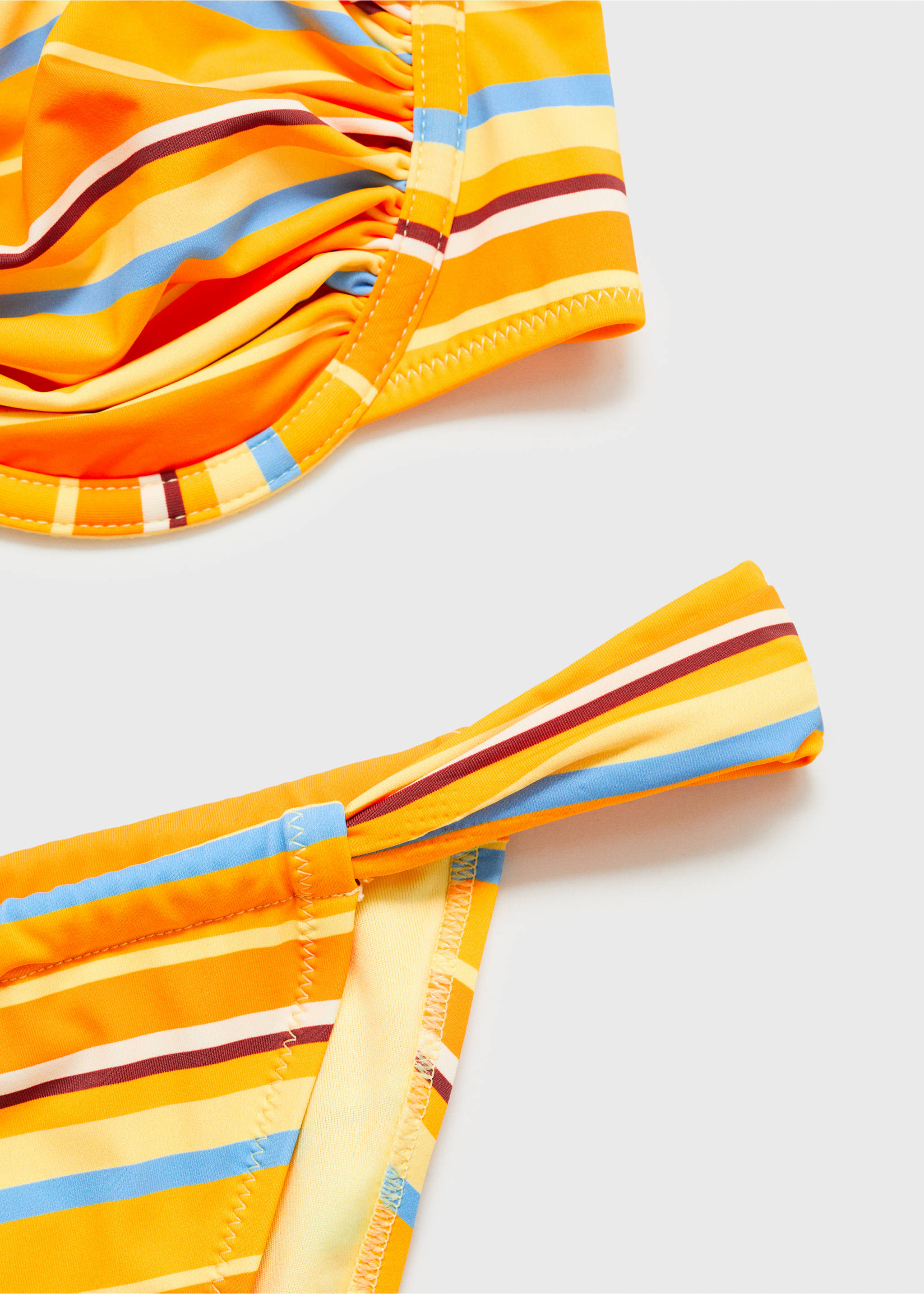 Striped bikini bottom - Details of the article 8, Pastel Yellow. Ref: 87067678-00.