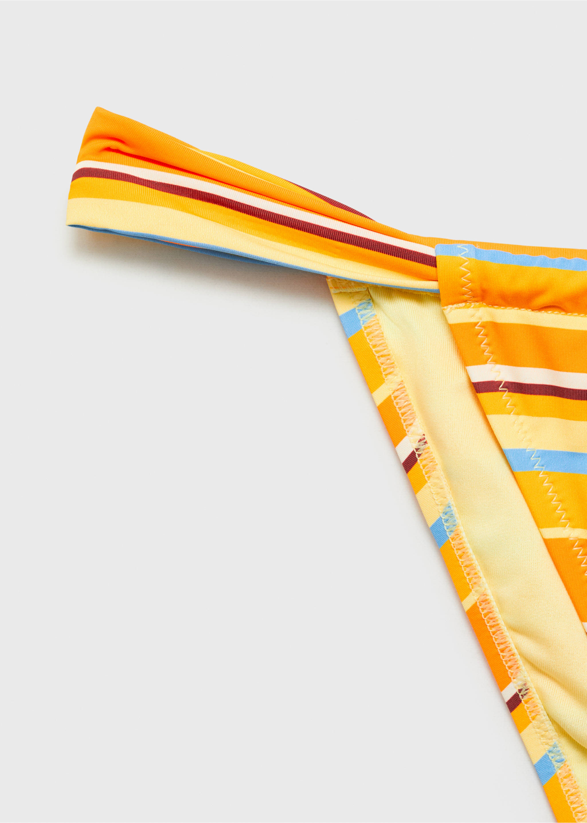 Striped bikini bottom - Details of the article 0, Pastel Yellow. Ref: 87067678-00.