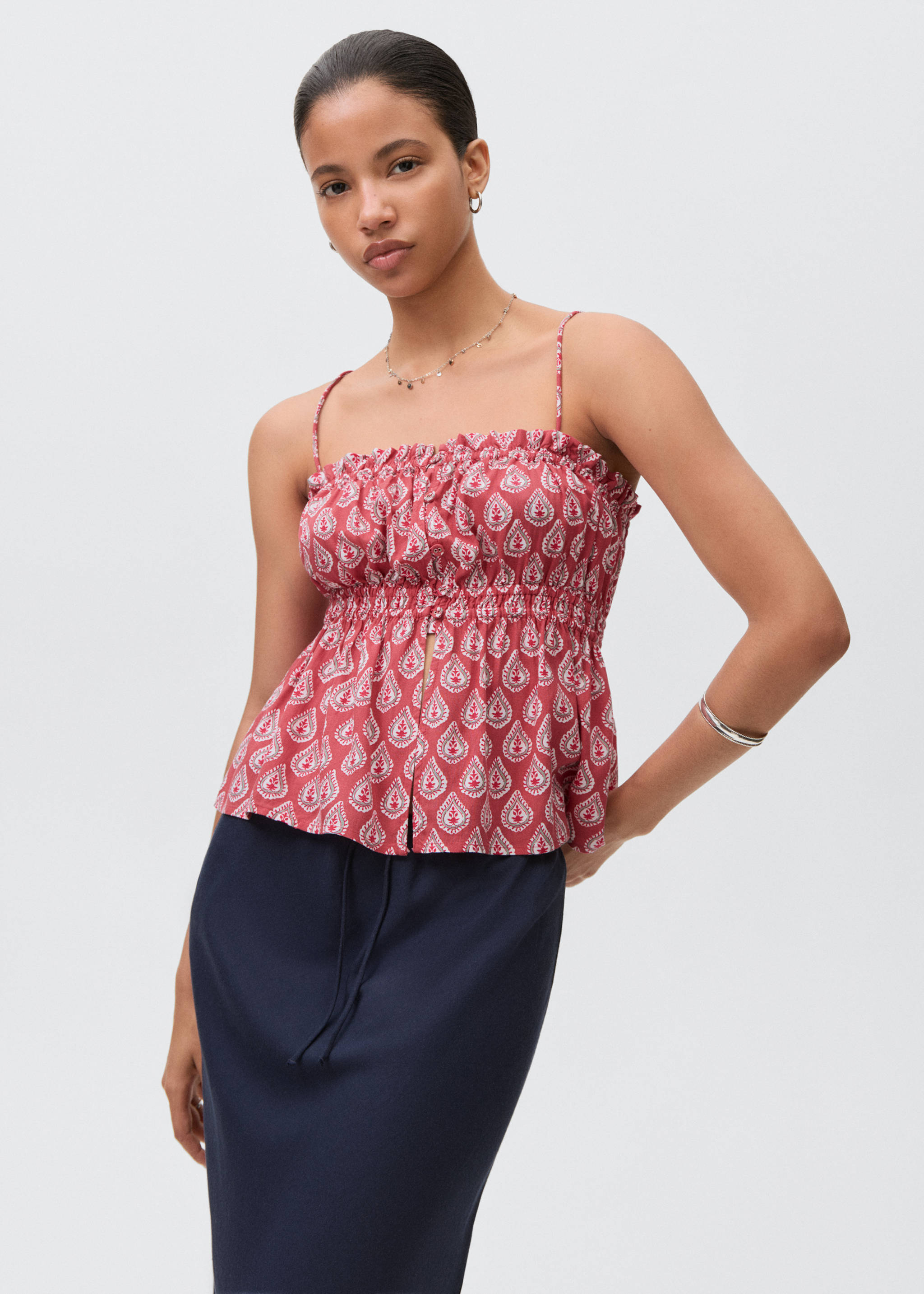 Printed strap top - Medium plane