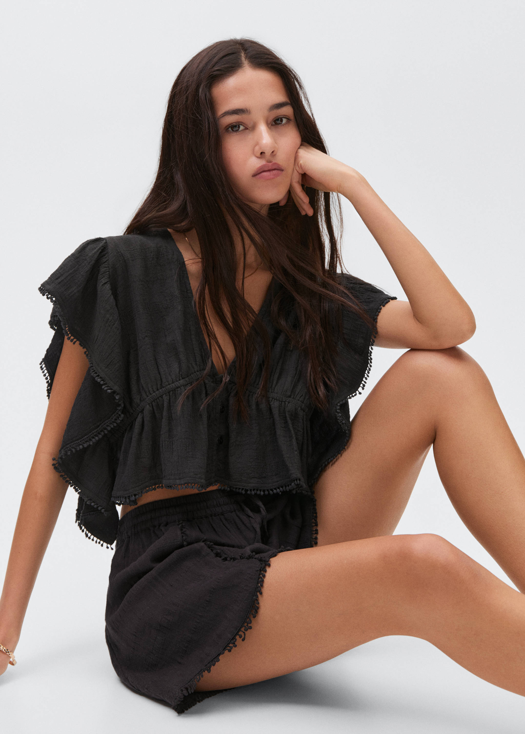 Baumwoll-Shorts mit Quasten - Detail des Artikels 2