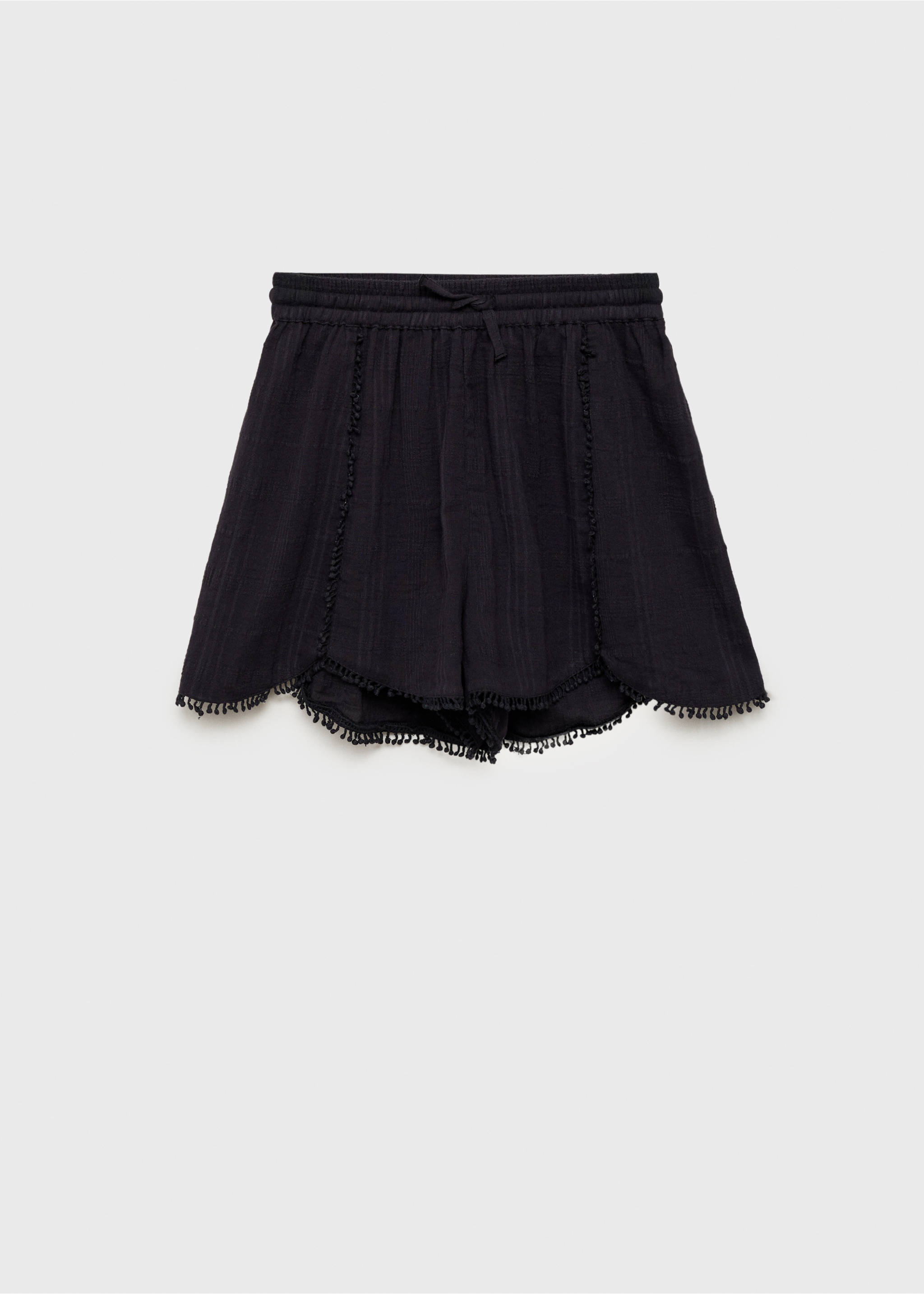 Baumwoll-Shorts mit Quasten - Artikel ohne Model, Schwarz. Ref: 87067682-00.