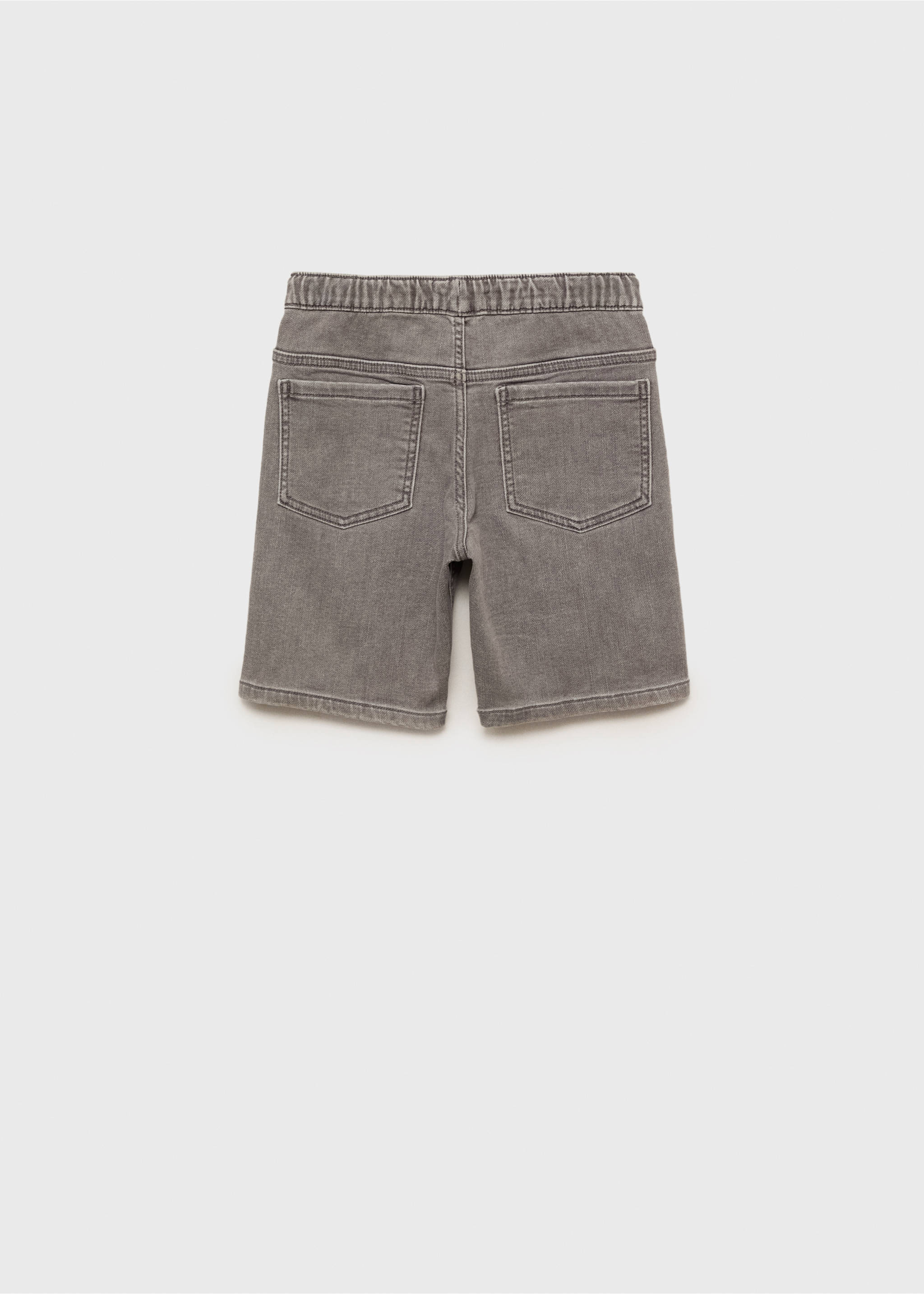 Jeans-Bermudas mit Kordel - Rückseite des Artikels, Denim Grau. Ref: 87067683-00.