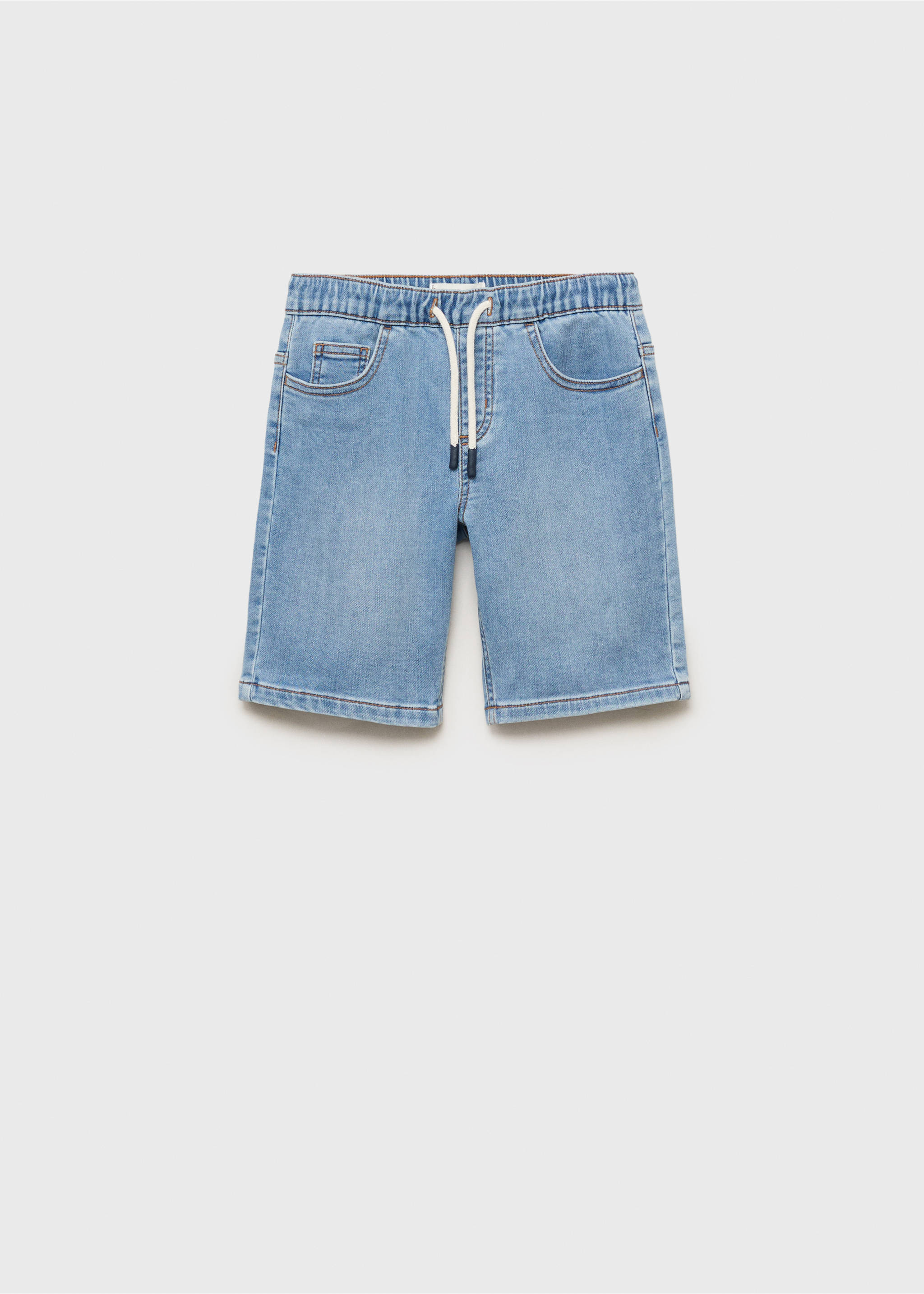 Jeans-Bermudas mit Kordel - Artikel ohne Model, Mittelblau. Ref: 87067683-00.