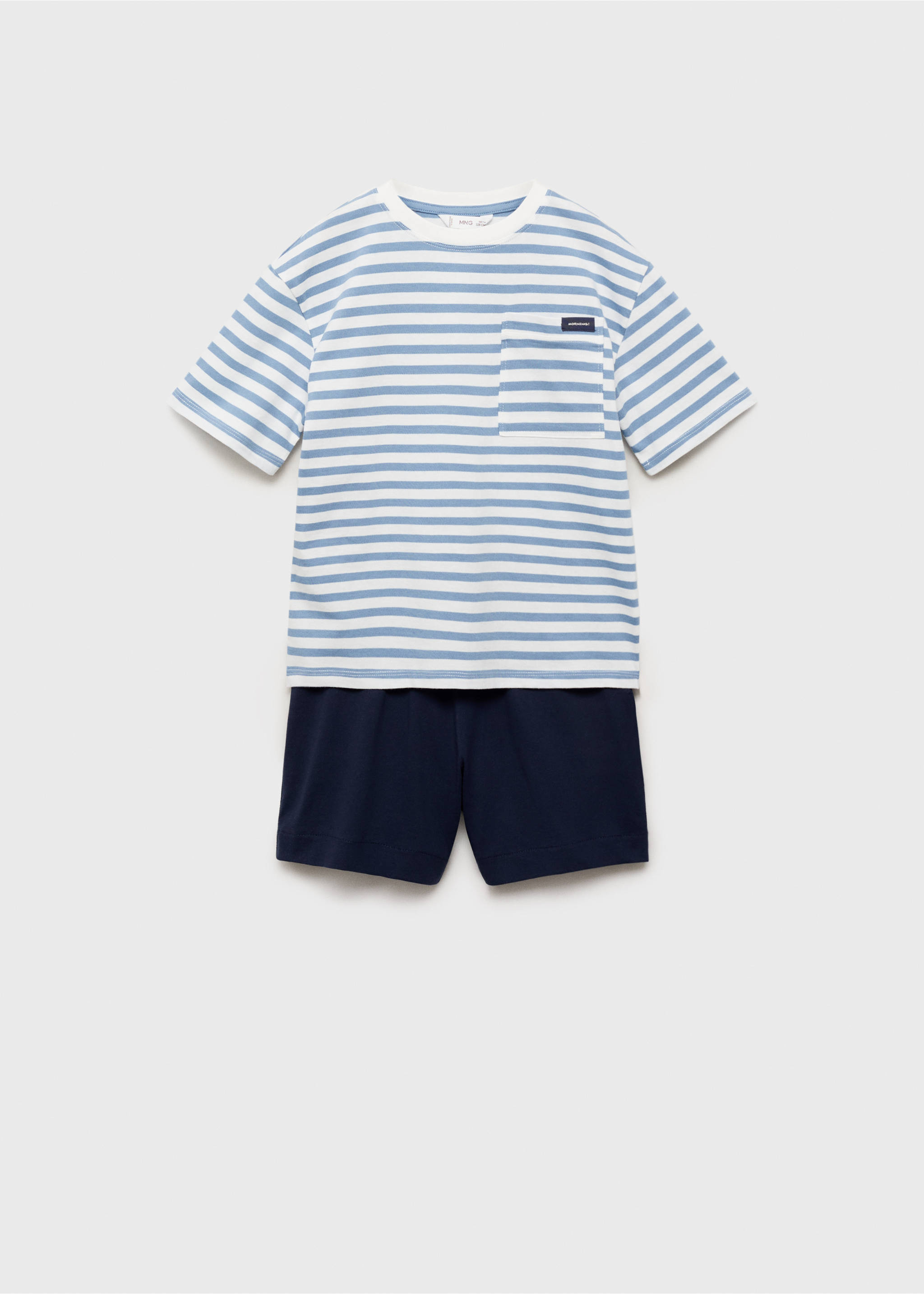 Striped short pyjamas - Article without model, Blue. Ref: 87067687-00.