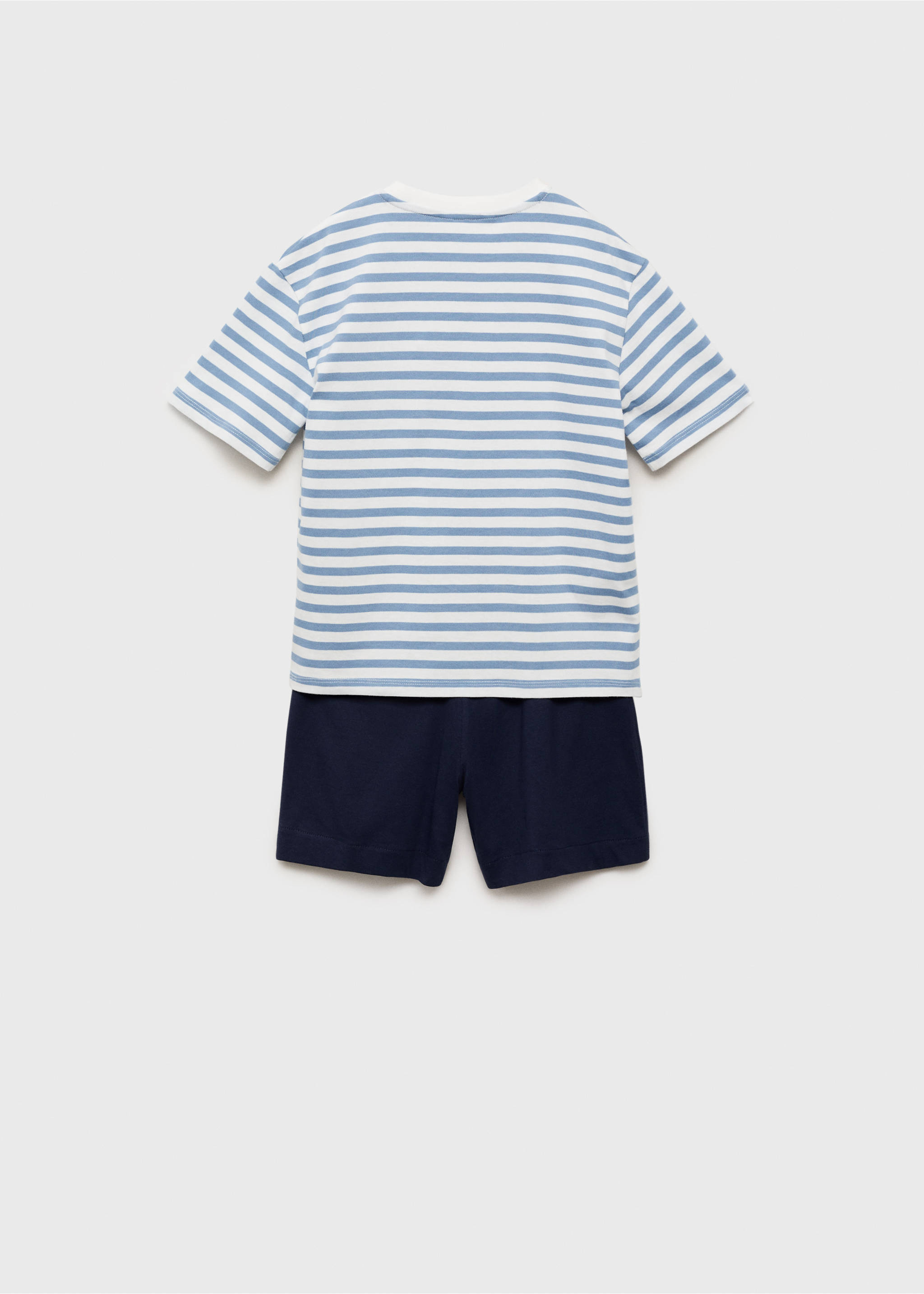 Striped short pyjamas - Reverse of the article, Blue. Ref: 87067687-00.