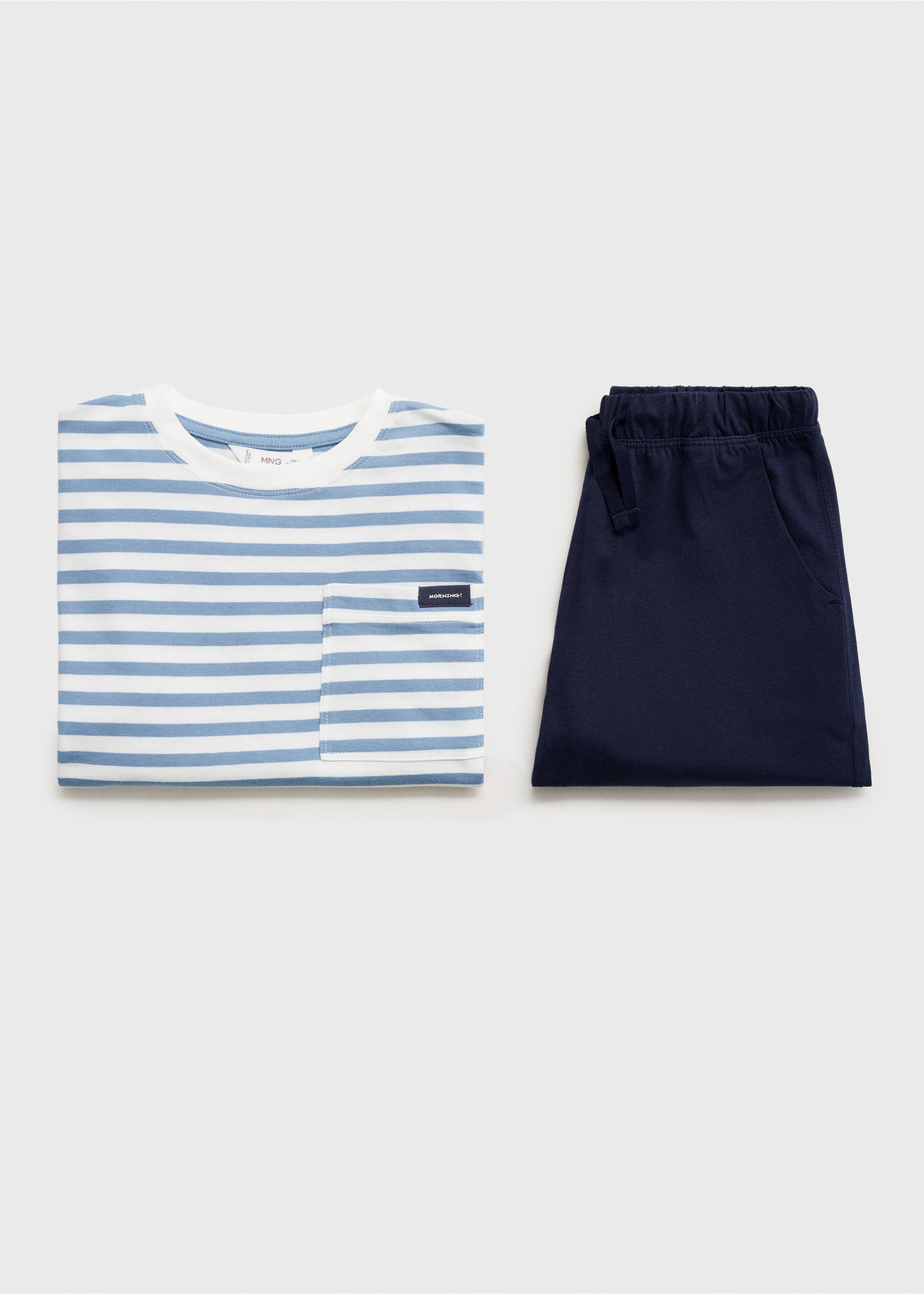 Striped short pyjamas - Details of the article 8, Blue. Ref: 87067687-00.