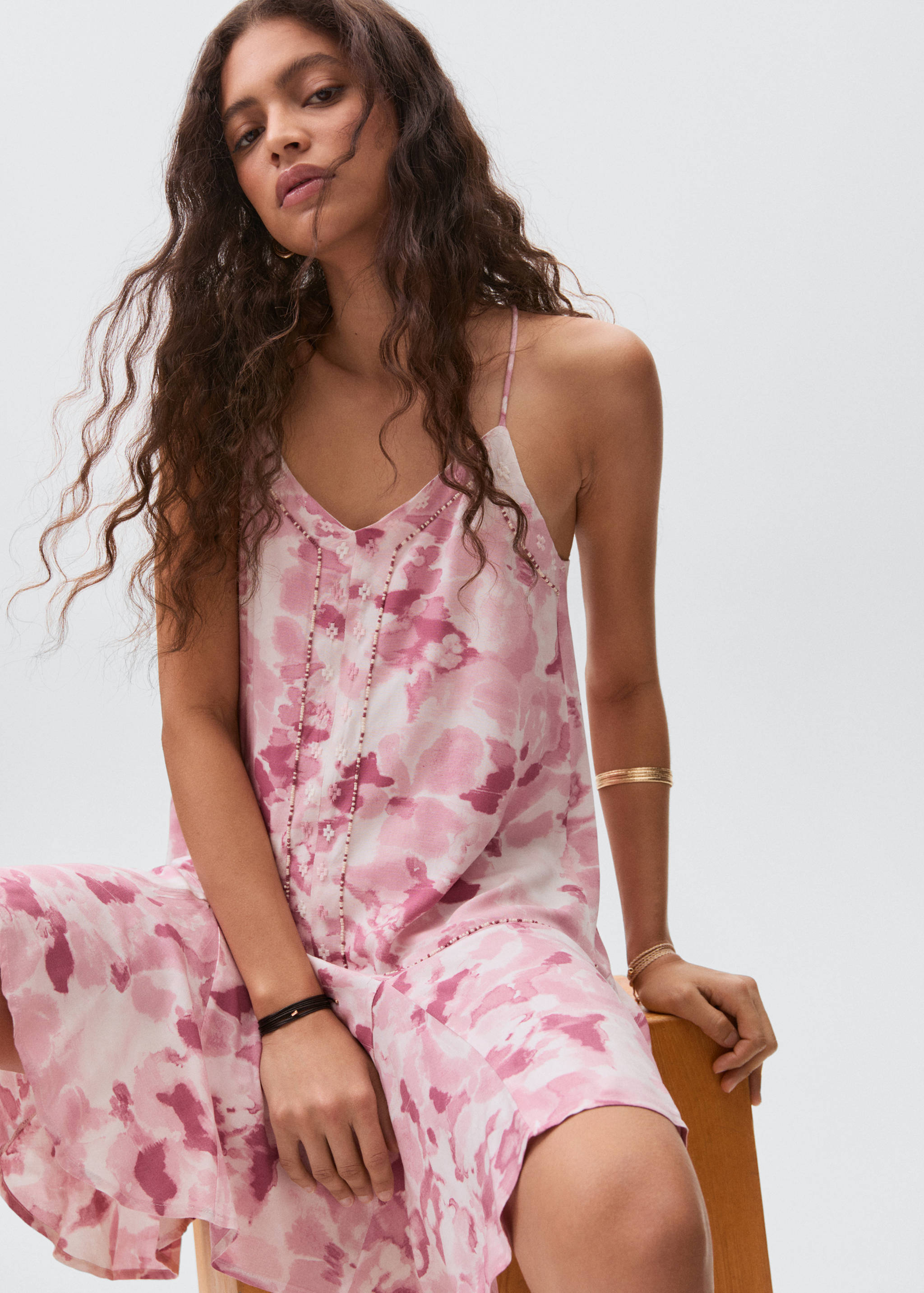 Embroidered tie-dye dress - Details of the article 2