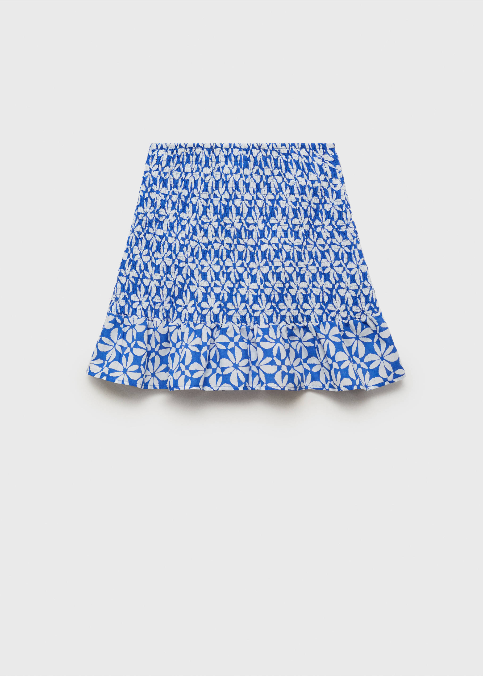 Printed pleated skirt - Article without model, Vibrant blue. Ref: 87067693-00.