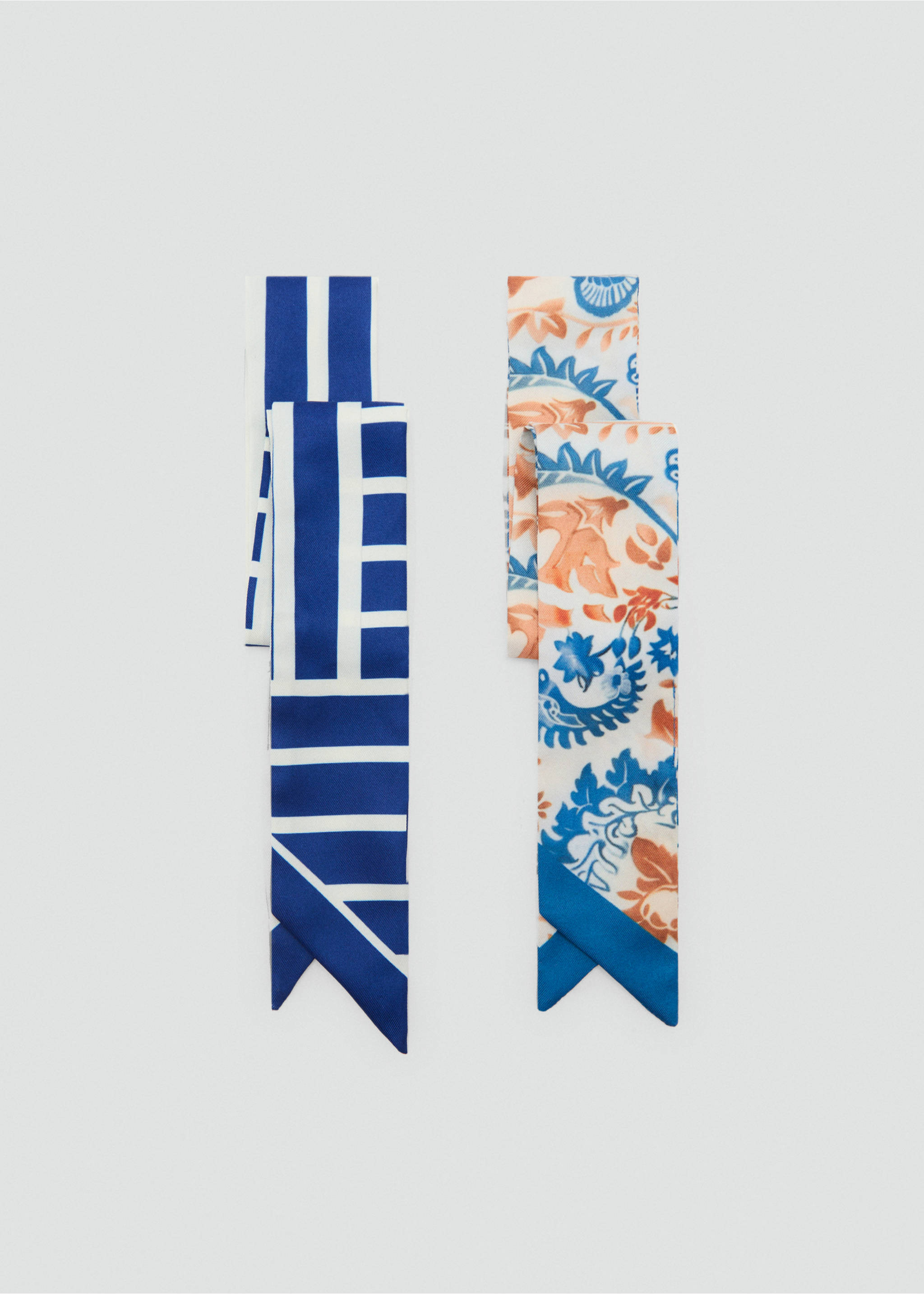 Set om 2 mönstrade scarves - Artikel utan modell, Blå. Ref: 87067699-00.