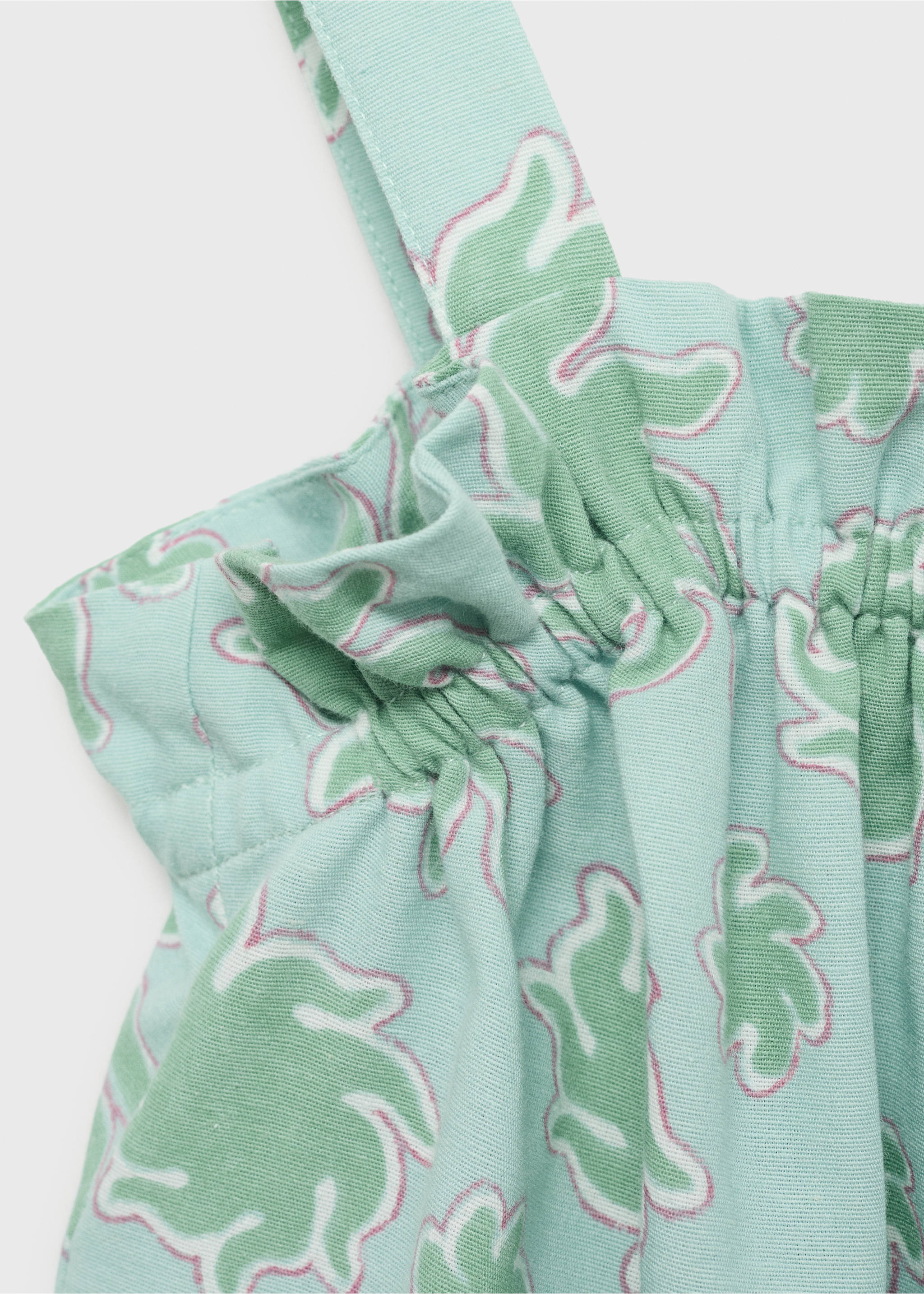 Printed sleeveless blouse - Details of the article 8, Pastel Green. Ref: 87067707-00.