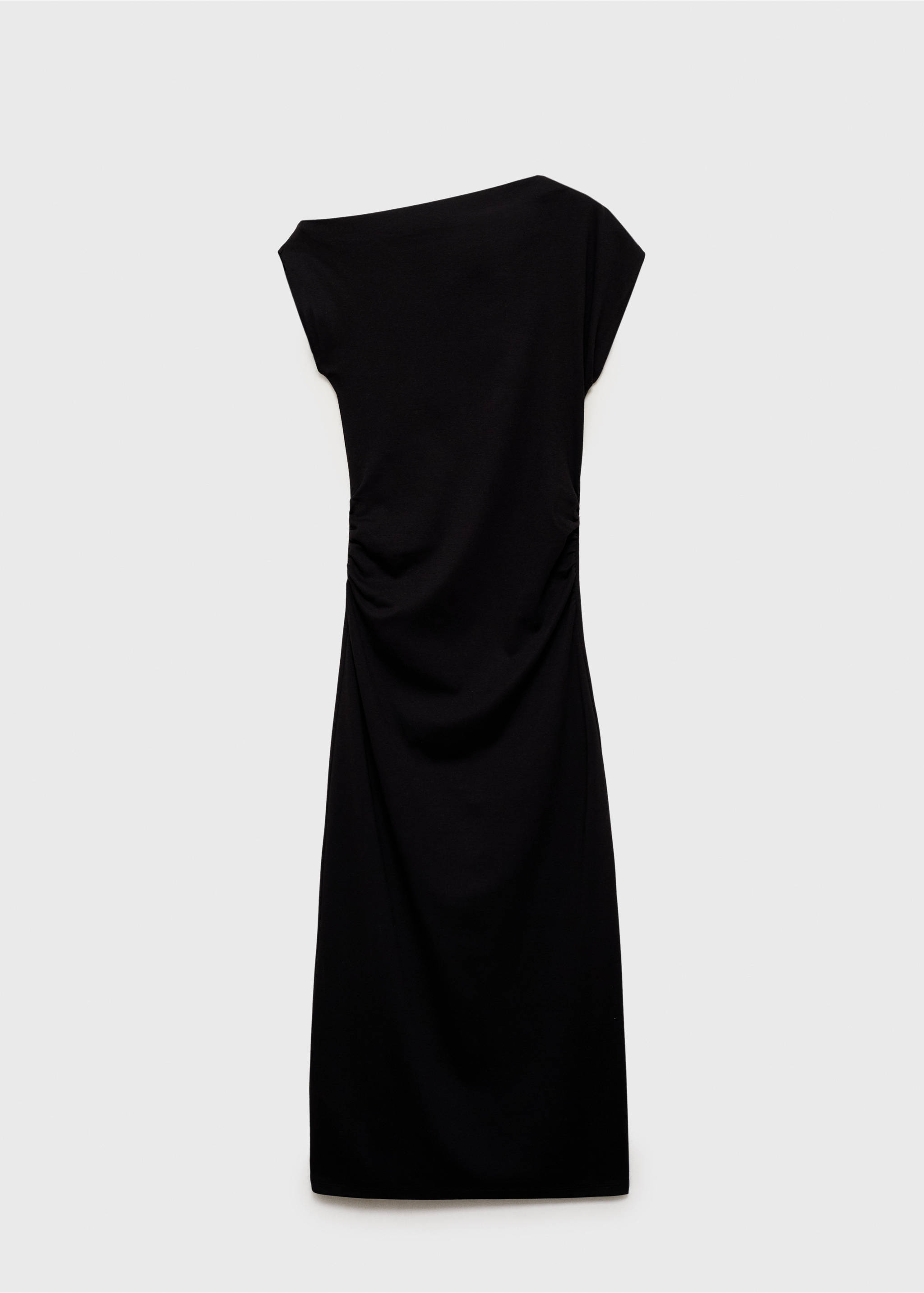 Draped midi-dress - Article without model, Black. Ref: 87067713-00.