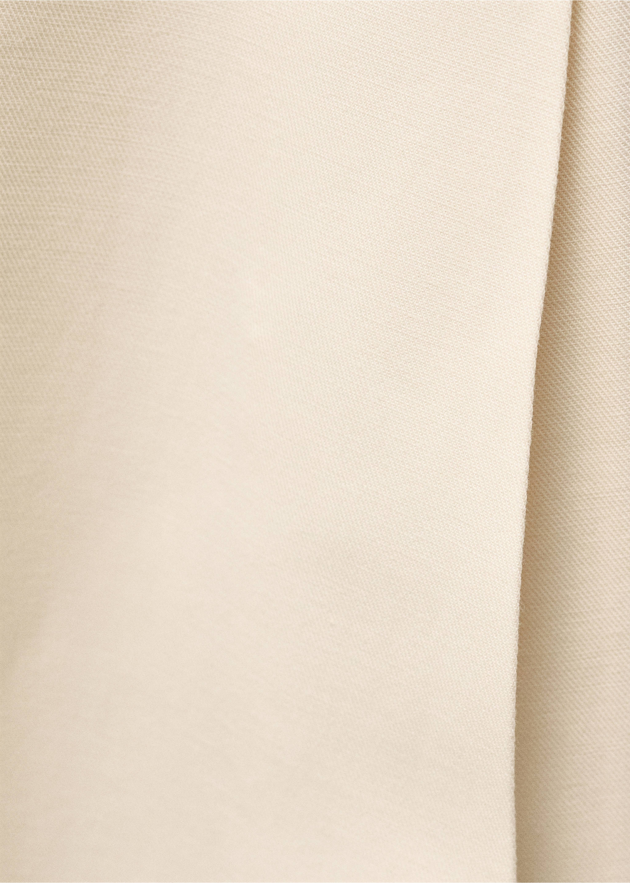 Flared linen-blend suit trousers - Details of the article 8, Ecru. Ref: 87067717-00.