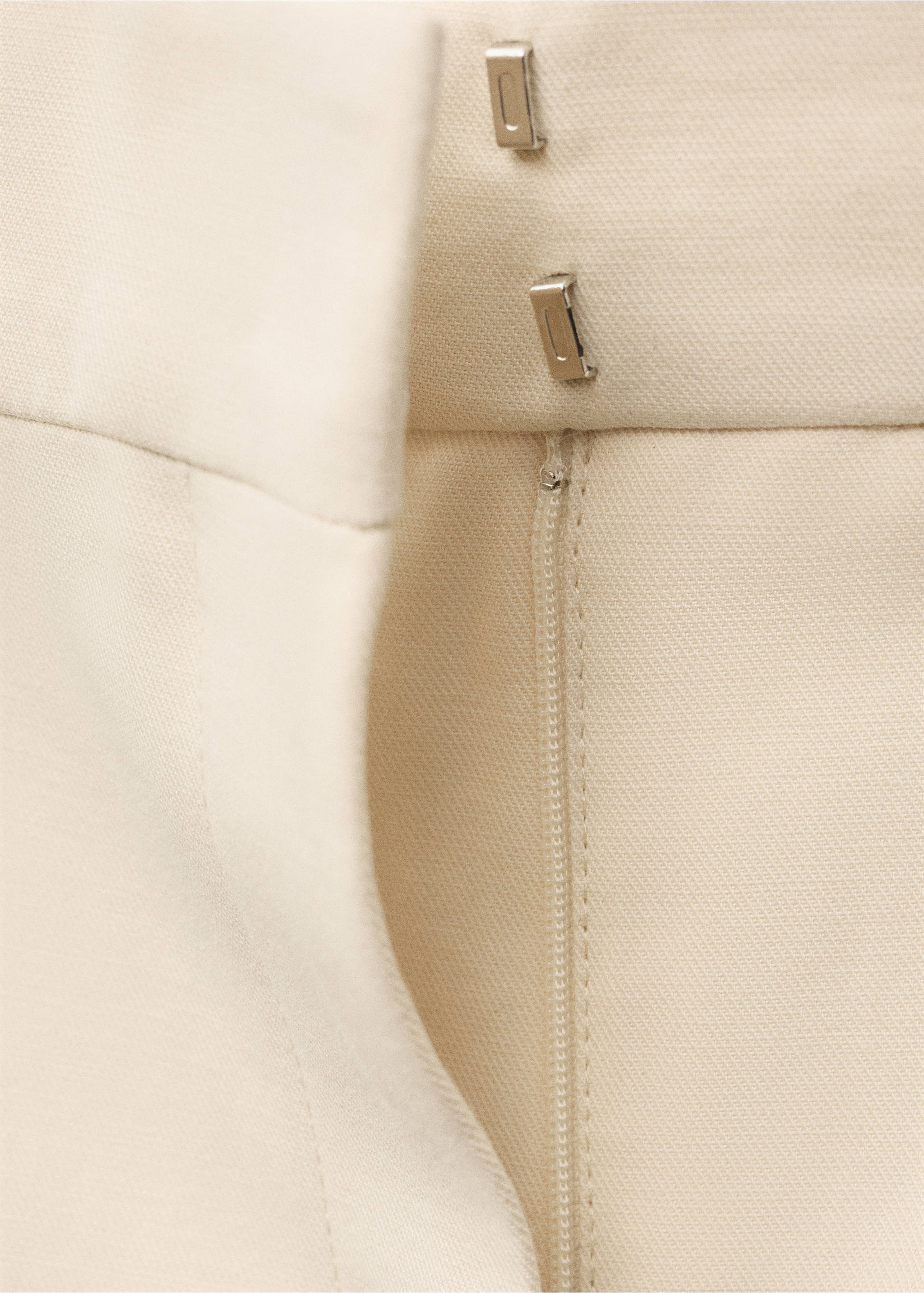 Flared linen-blend suit trousers - Details of the article 0, Ecru. Ref: 87067717-00.