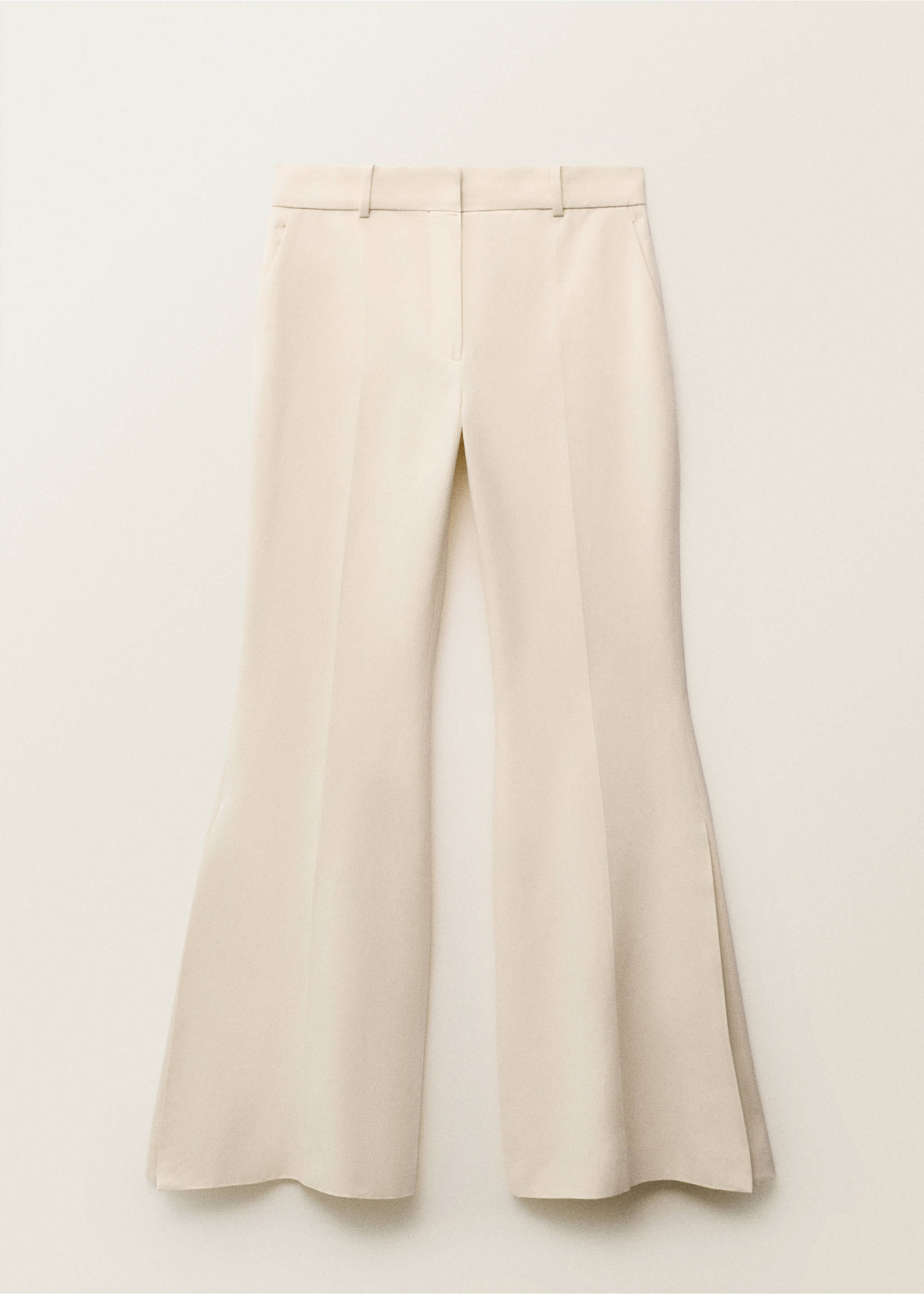 Flared linen-blend suit trousers - Article without model, Ecru. Ref: 87067717-00.
