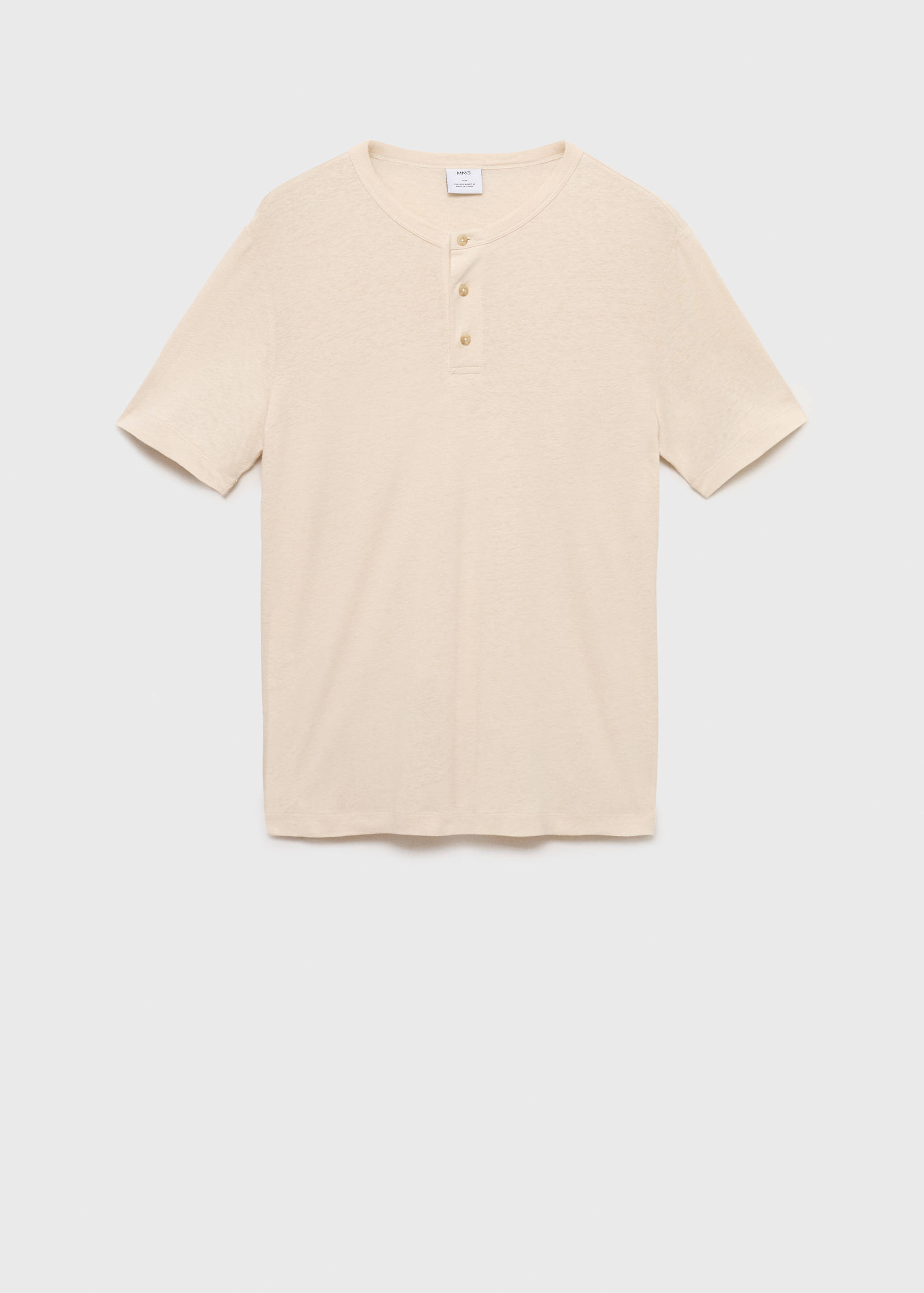 Button linen blend T-shirt - Article without model