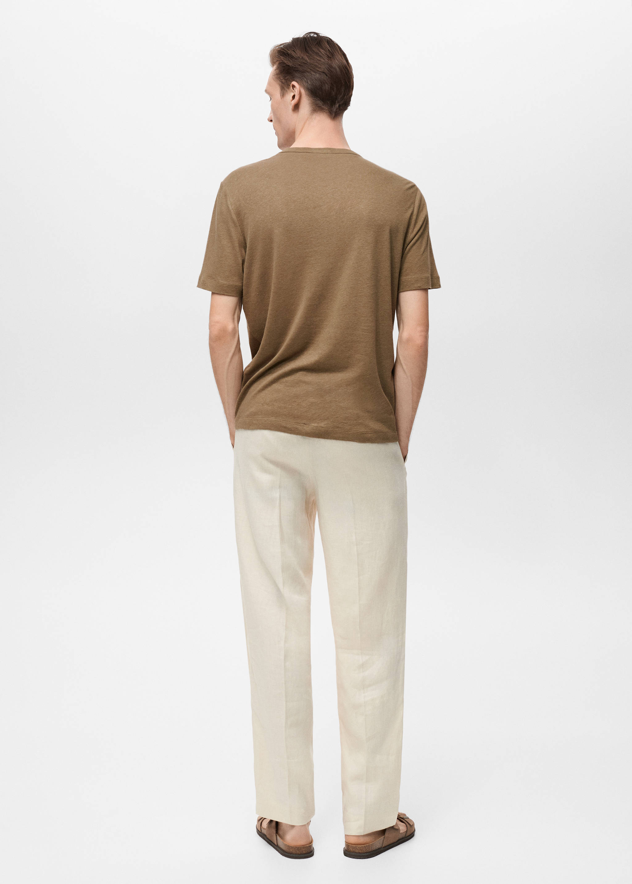 Linnen T-shirt met knopen - Achterkant van het artikel