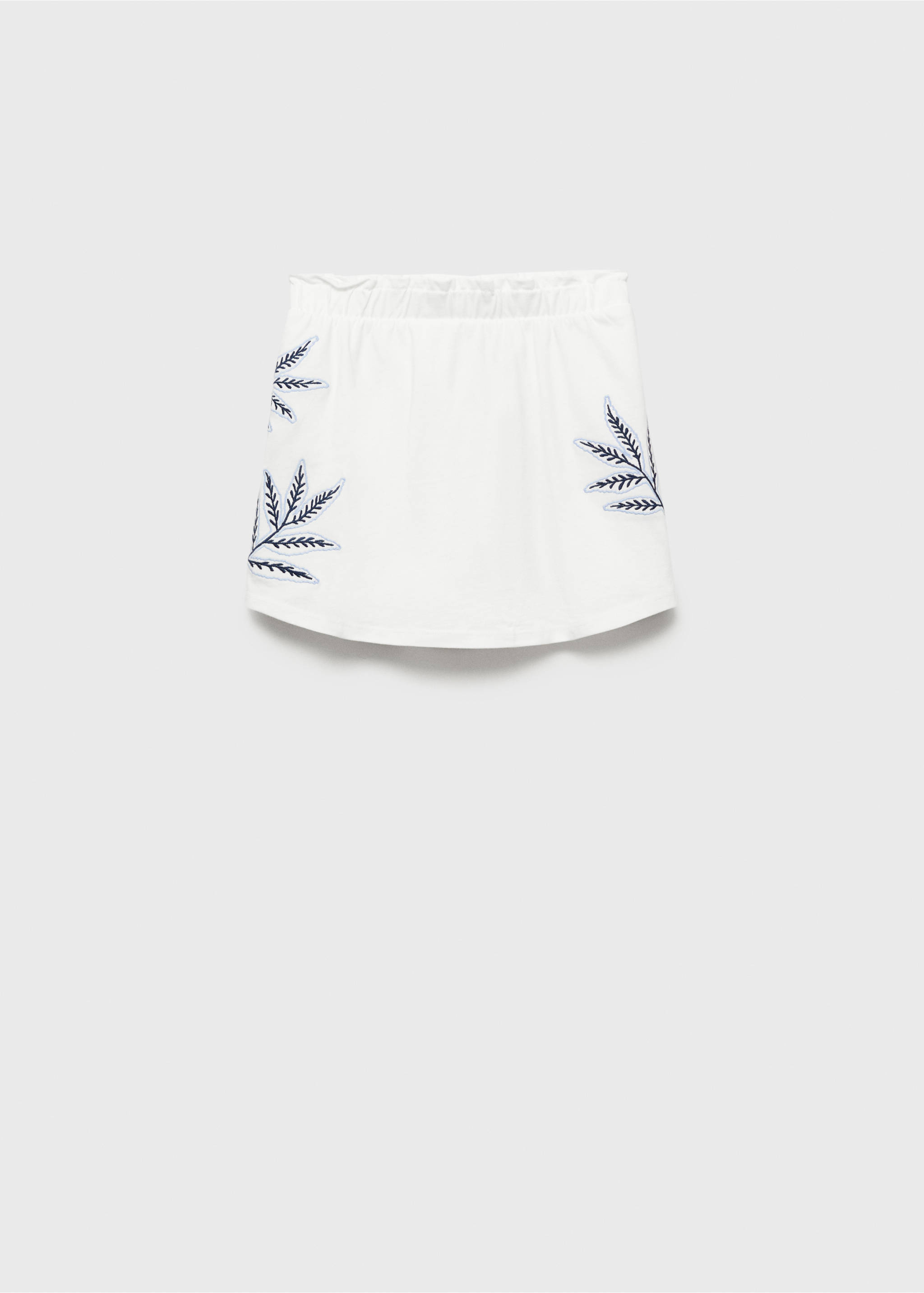 Trouser skirt with embroidered detail - Article without model, Off White. Ref: 87067891-00.