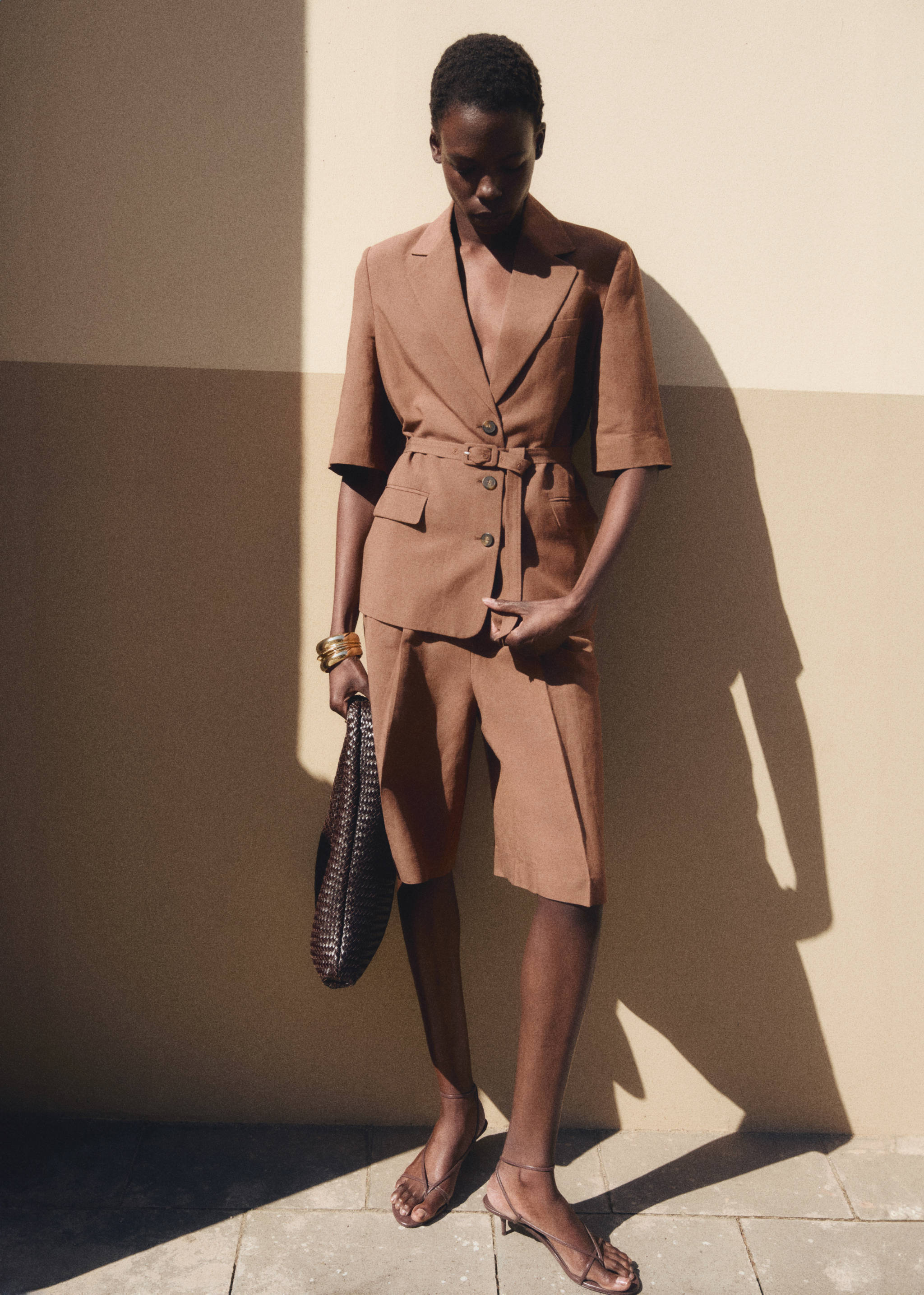 Βερμούδα ταγιέρ από μείγμα λινού - Λεπτομέρεια του προϊόντος 6