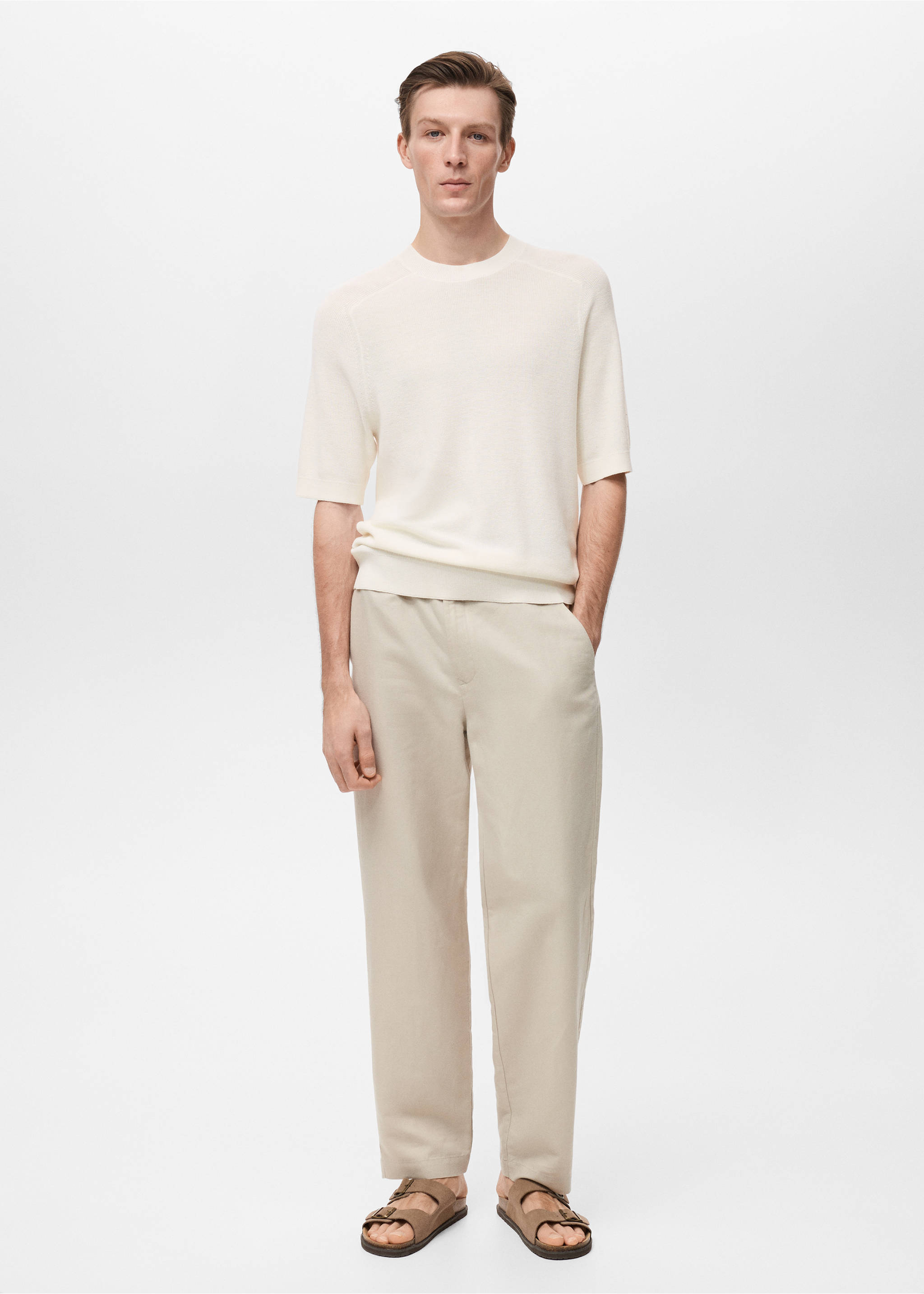 Shirt aus Feinstrick - Allgemeine Ansicht, Ecru. Ref: 87067897-00.