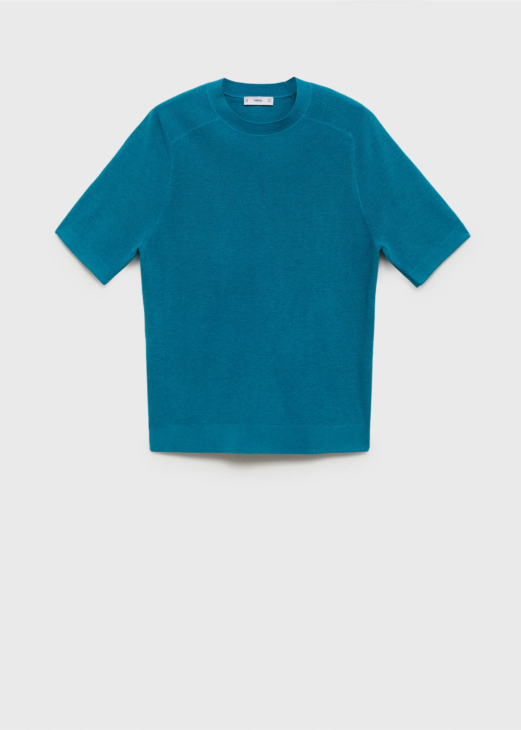 Fine-knit T-shirt - Article without model, Turquoise. Ref: 87067897-00.