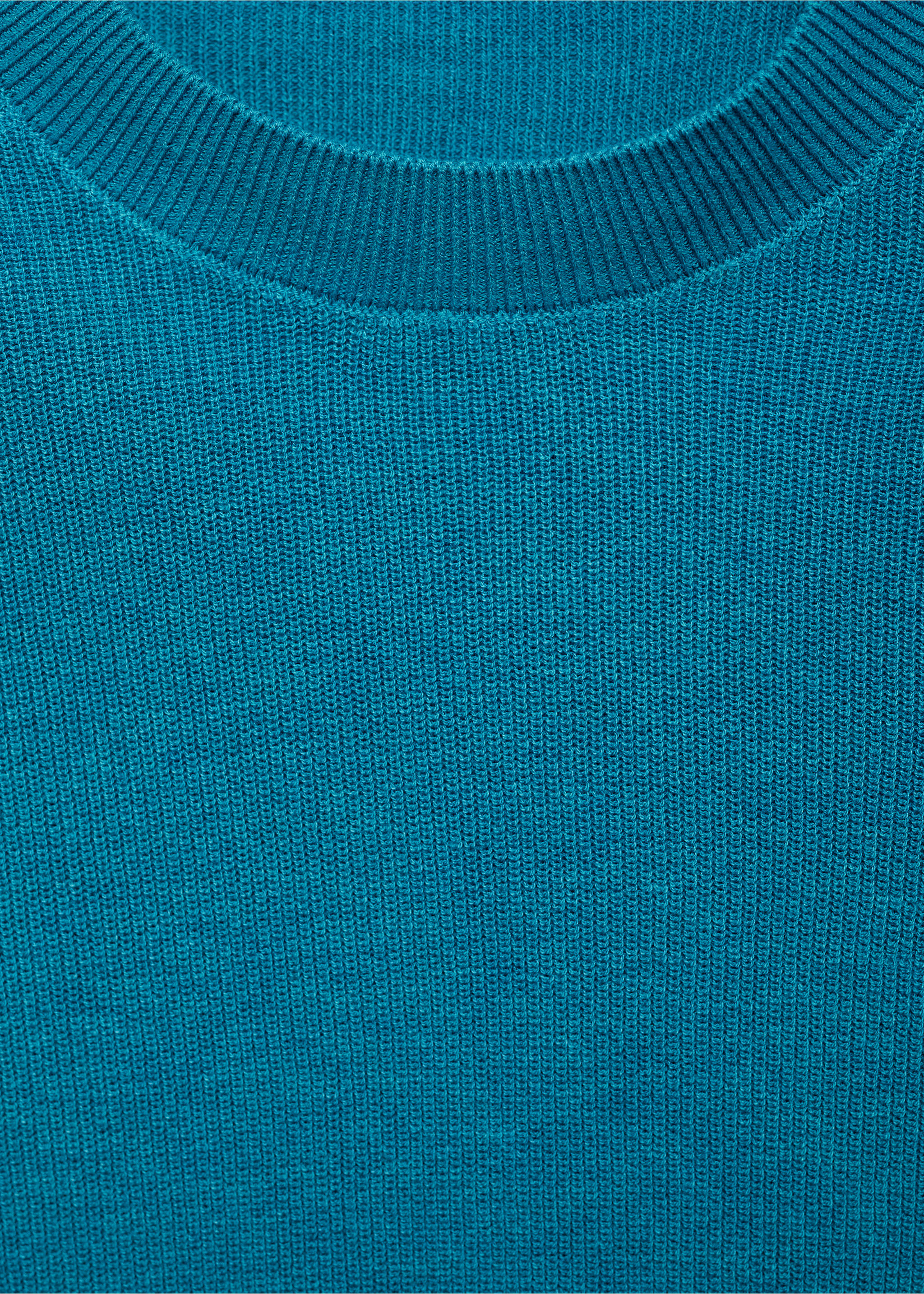 Fine-knit T-shirt - Details of the article 8, Turquoise. Ref: 87067897-00.