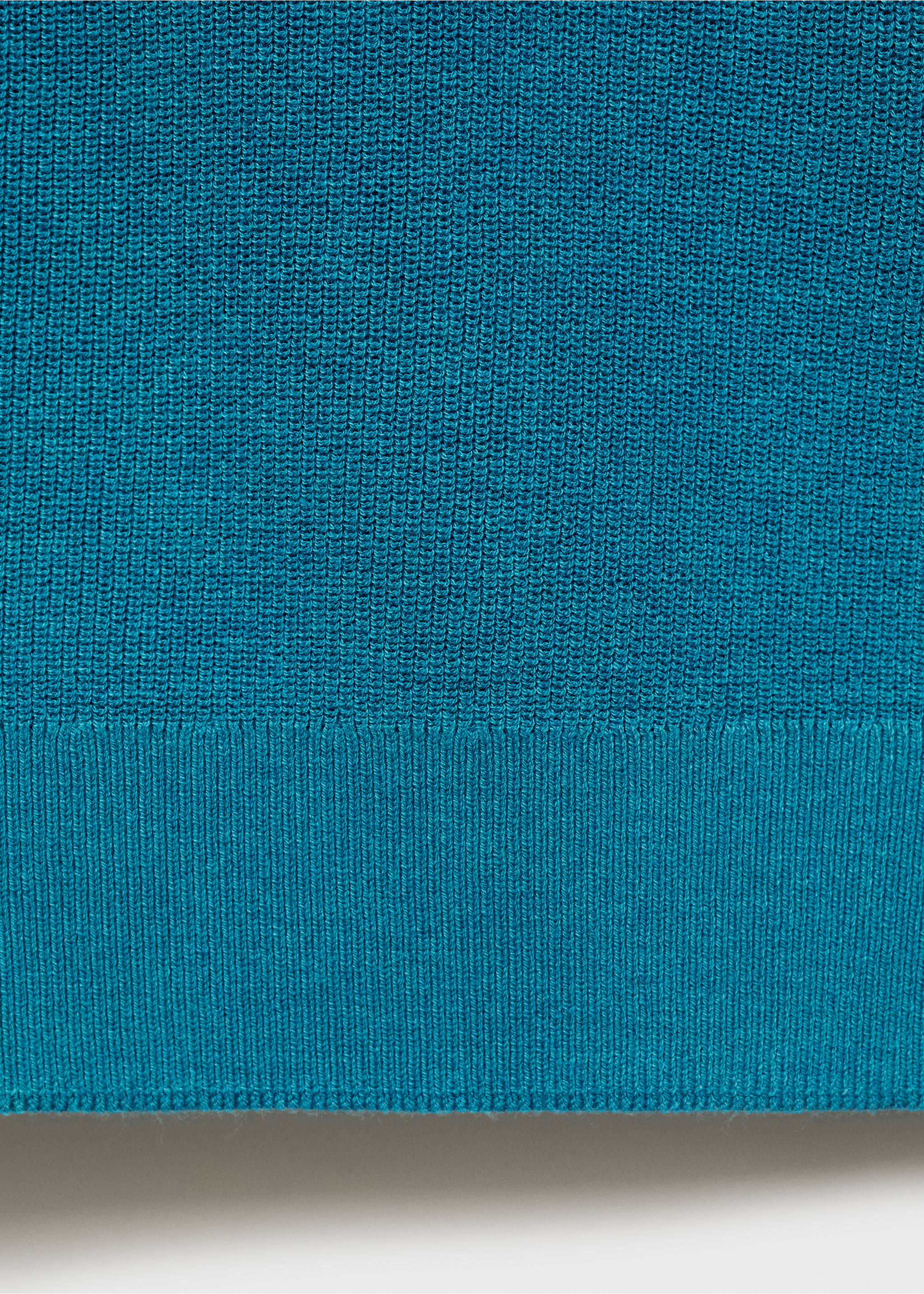 Fine-knit T-shirt - Details of the article 0, Turquoise. Ref: 87067897-00.