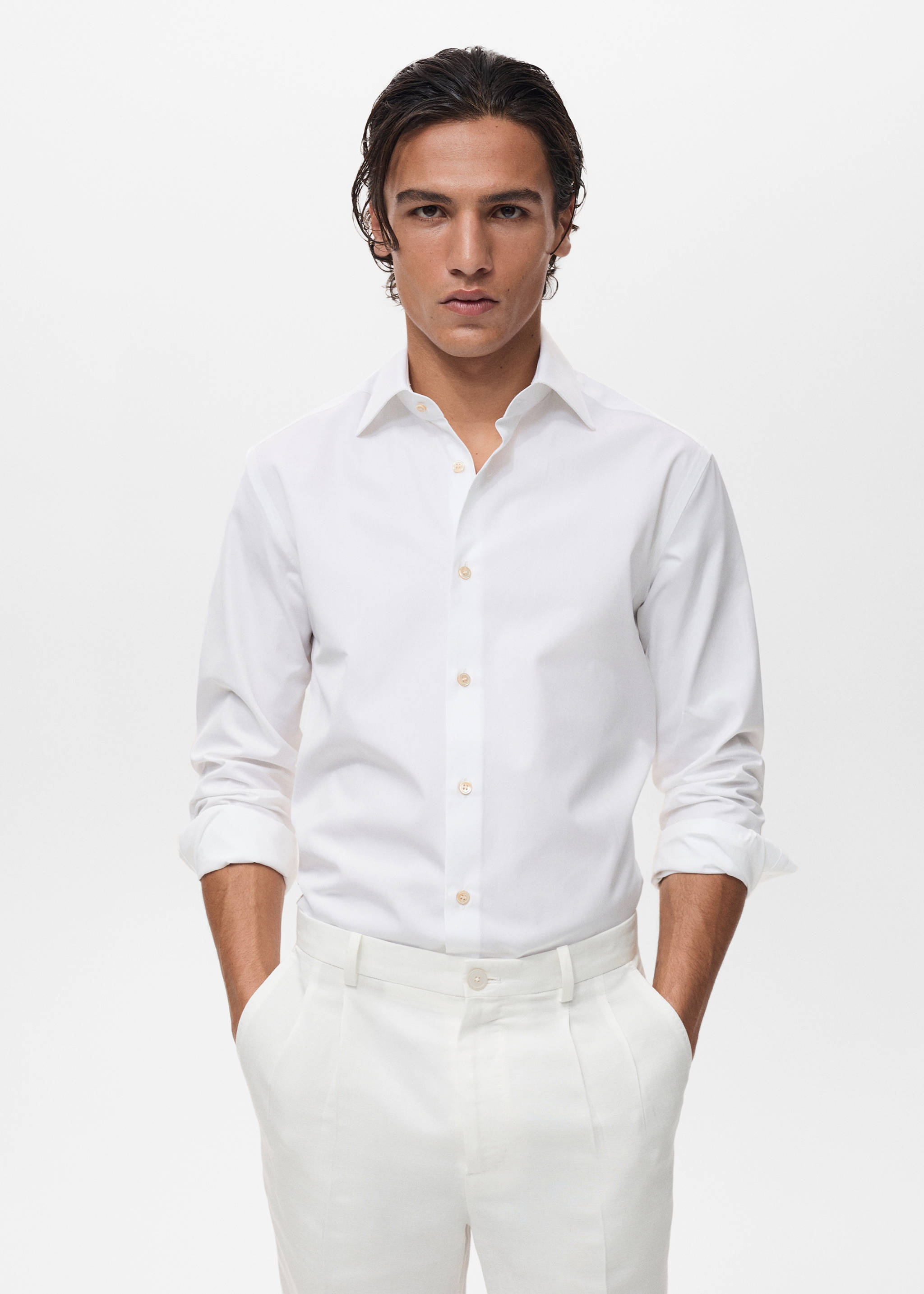 100% cotton slim fit shirt - Medium plane