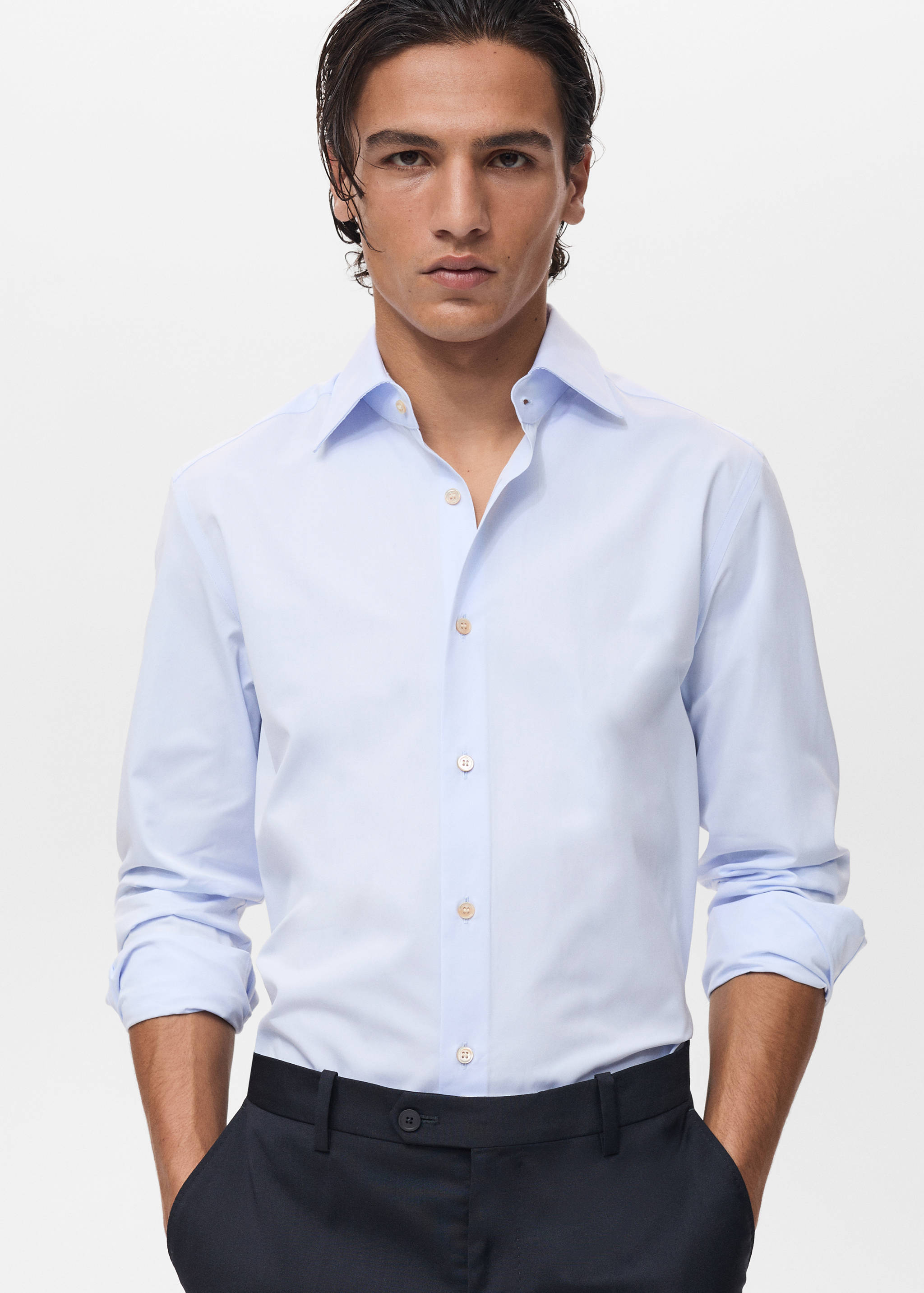 100% cotton slim fit shirt - Medium plane