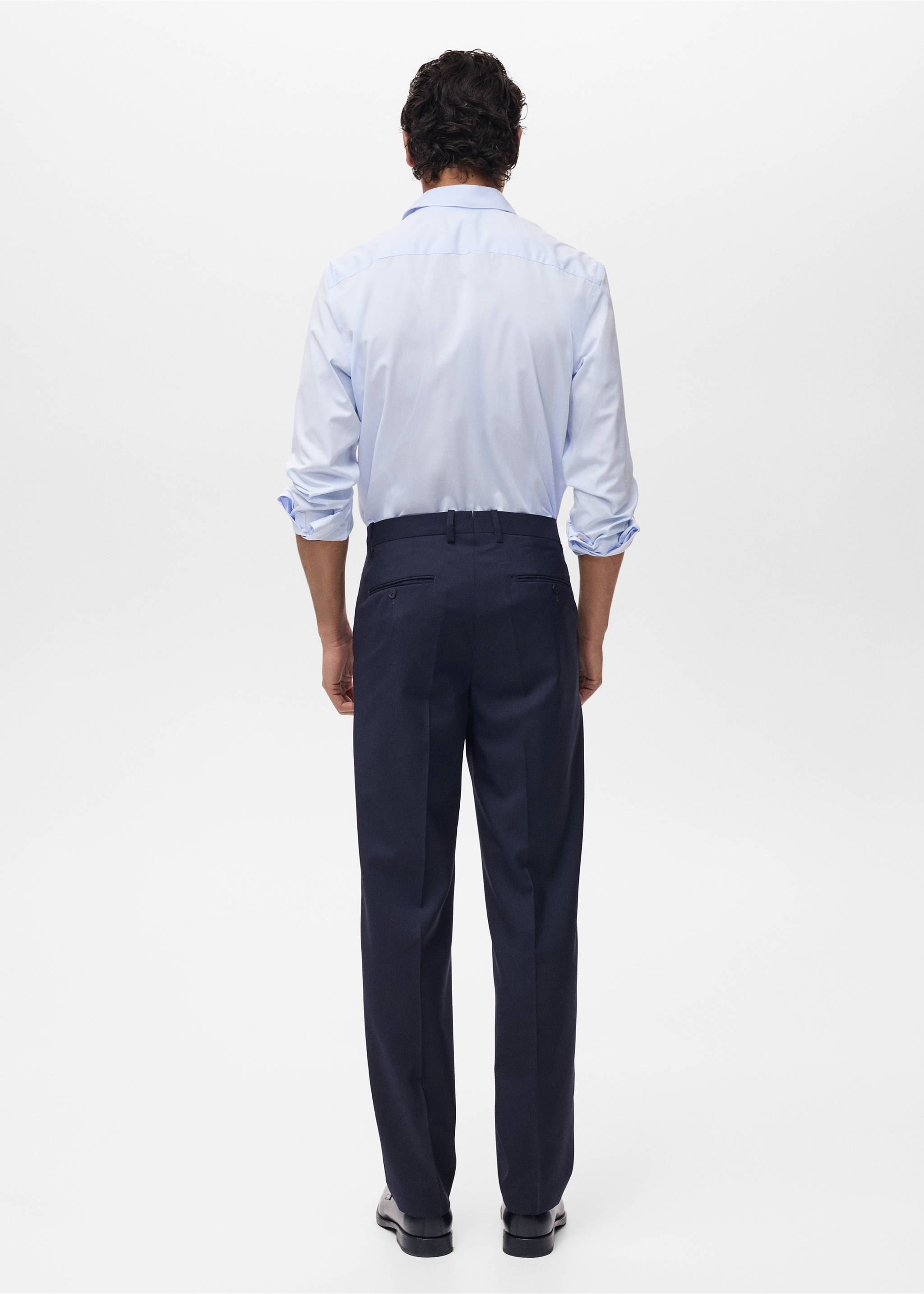 Slim Fit-Hemd aus 100 % Baumwolle - Rückseite des Artikels, Blau. Ref: 87067899-00.