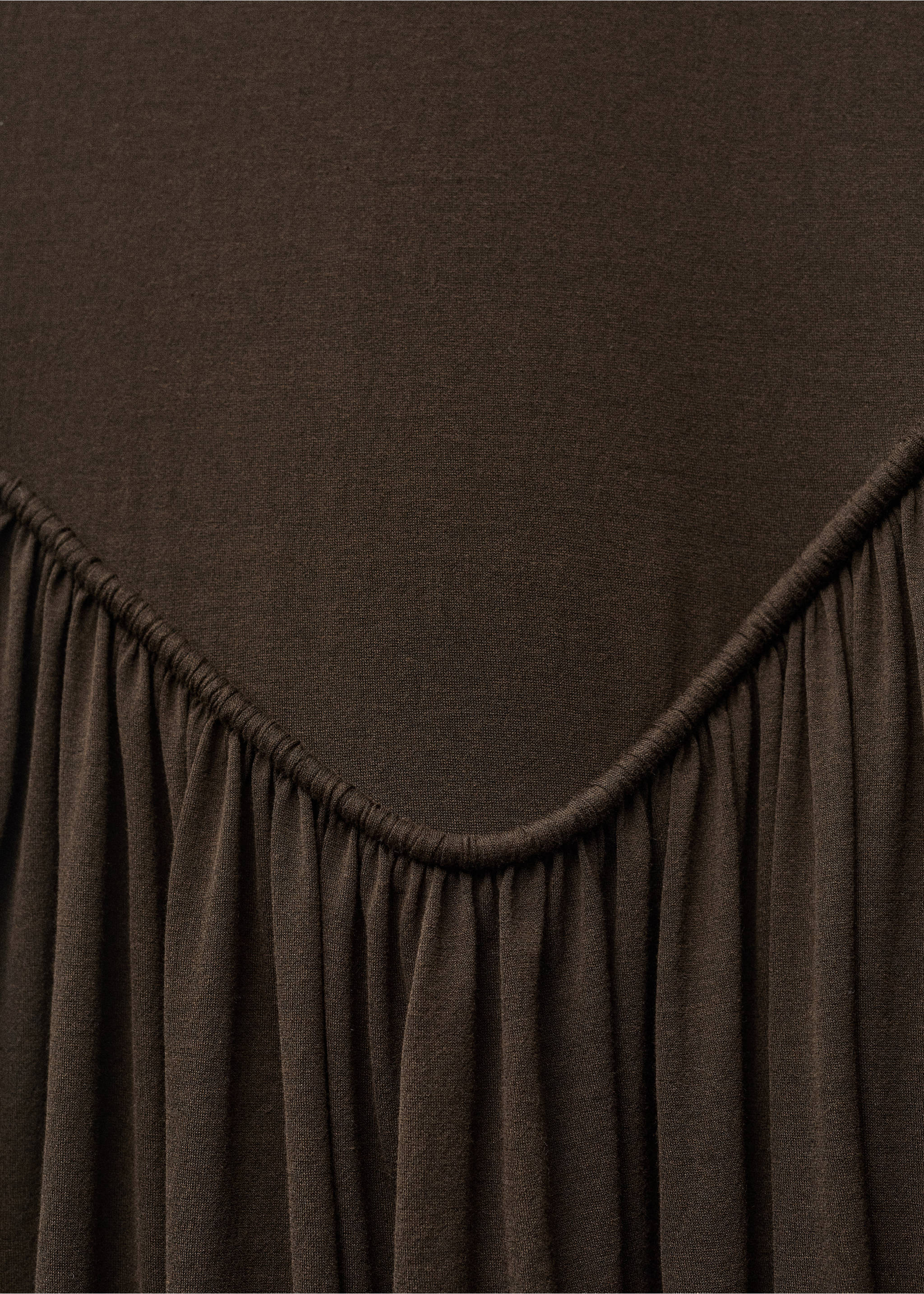 Semi-transparent dress with puffed hem - Details of the article 0, Chocolate. Ref: 87067904-00.