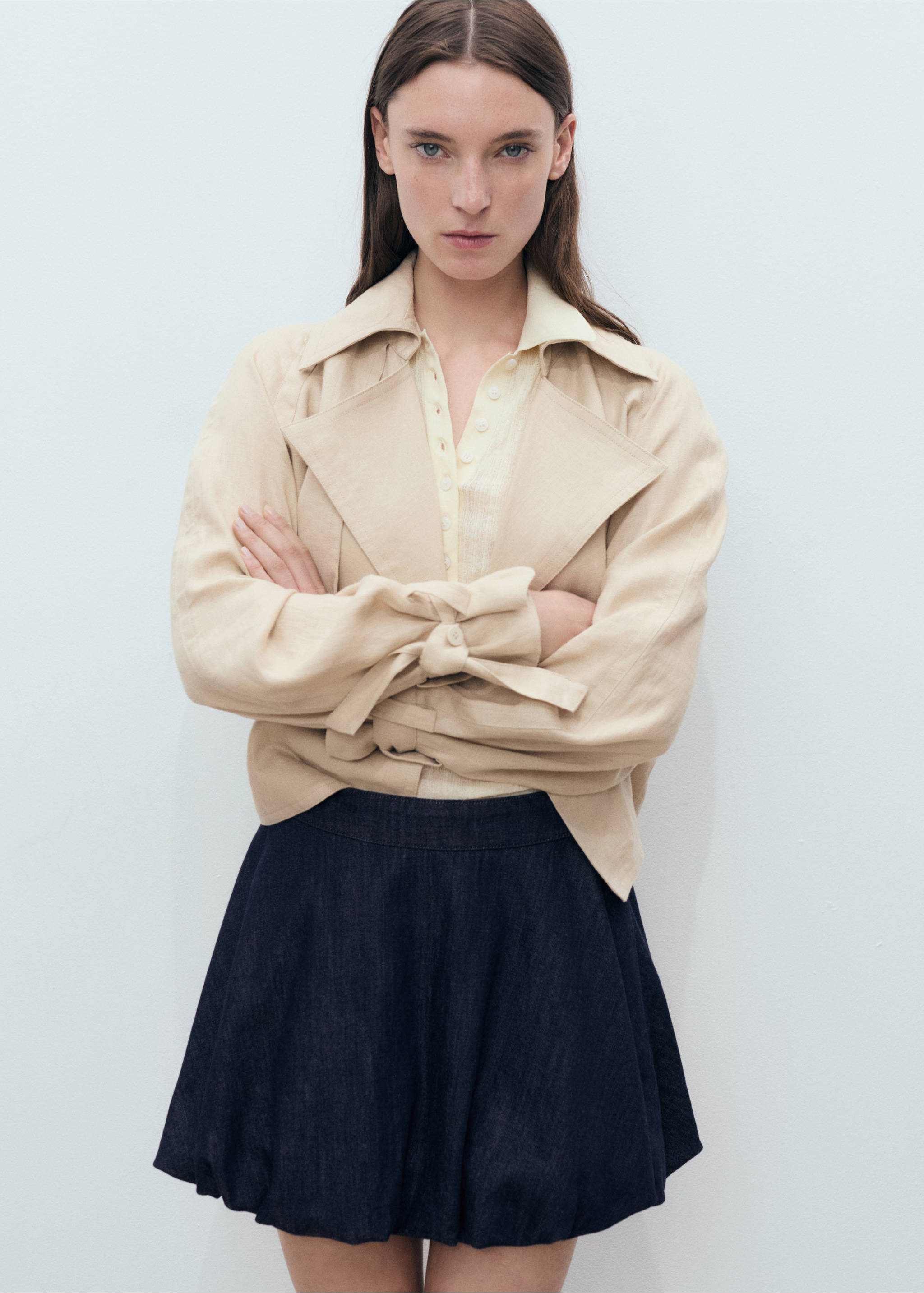 Falda denim globo - Plano medio, Azul. Ref: 87067909-00.