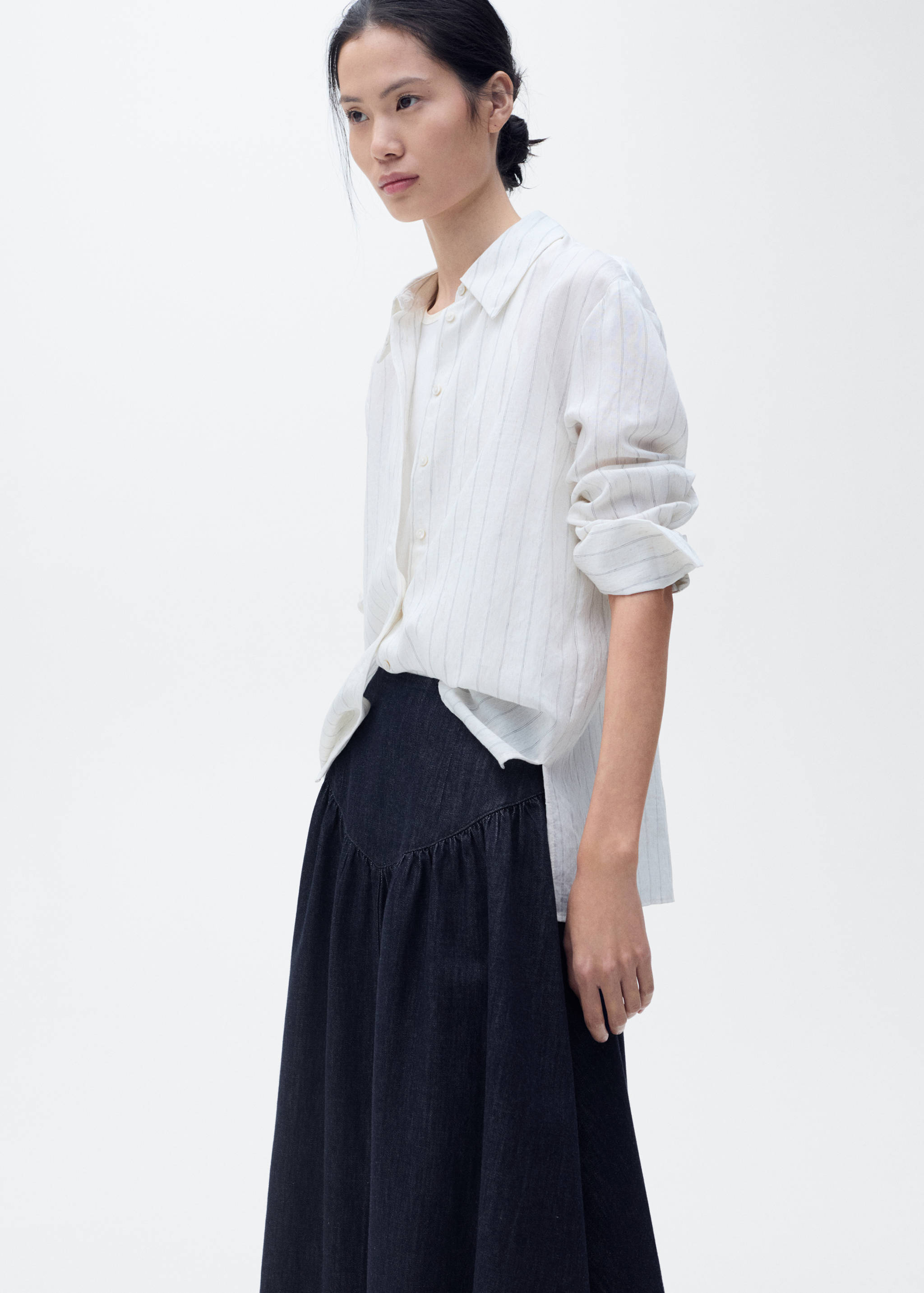 Flared denim skirt - Medium plane