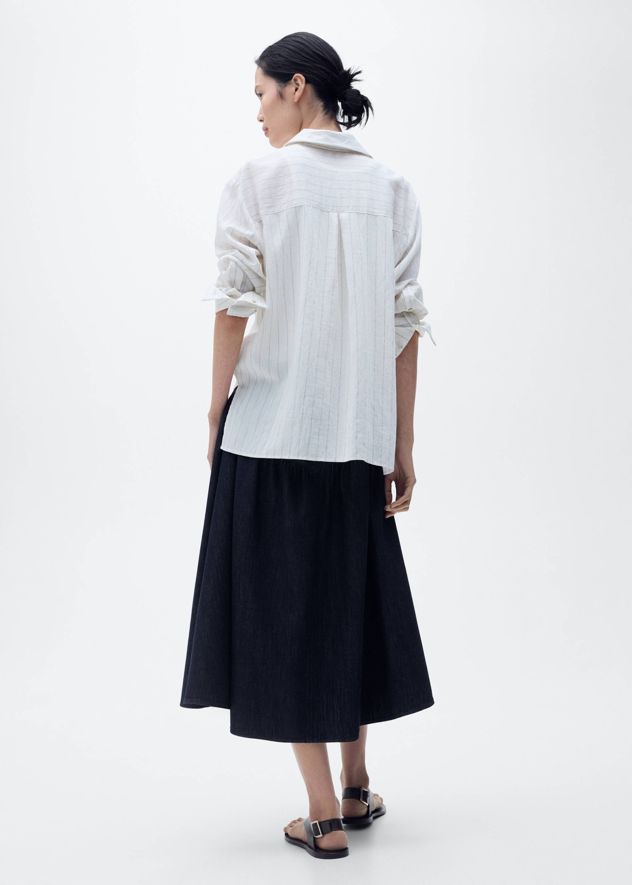 Flared denim skirt - Reverse of the article