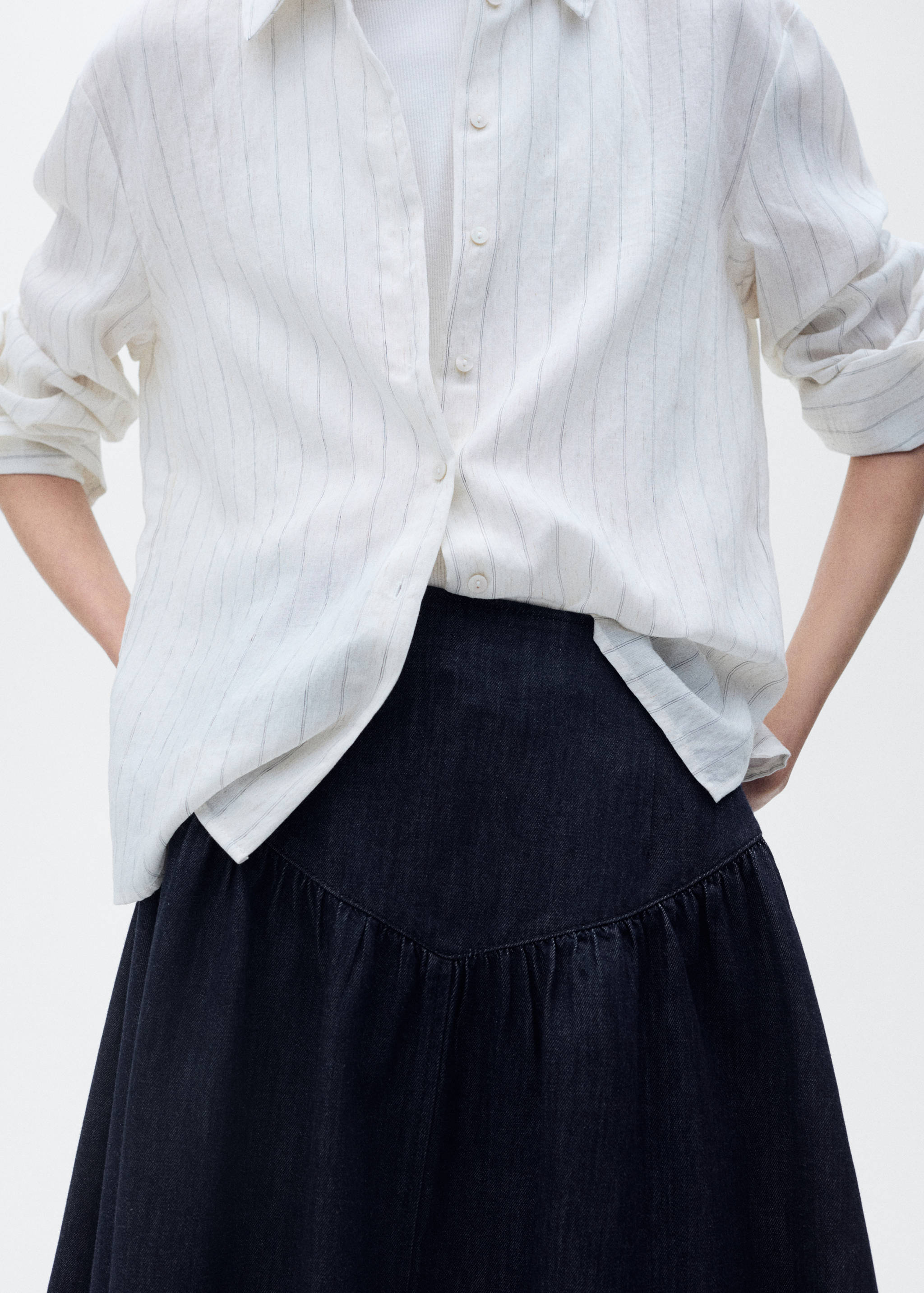 Flared denim skirt - Details of the article 6