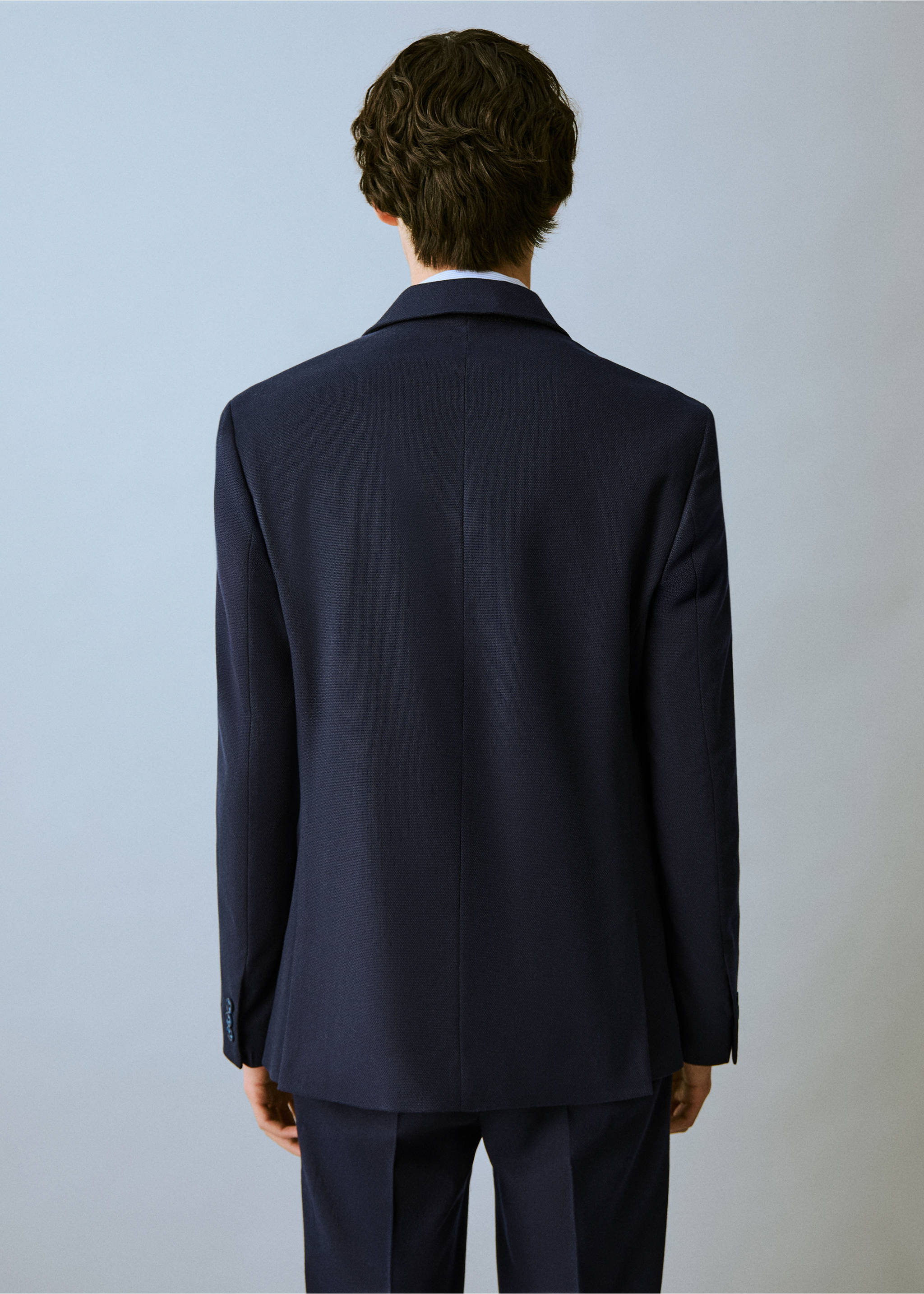 Giacca slim-fit piqué - Retro dell'articolo, Navy. Ref: 87068259-00.